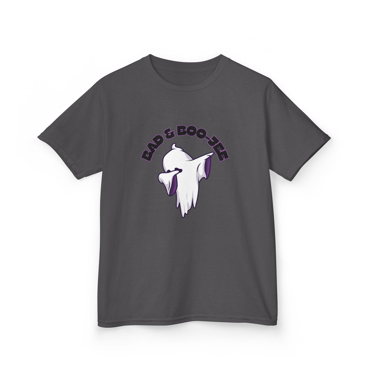 “Bad & Boo-jee” Funny Halloween Dance T-Shirt with Cute Ghost Dab Graphic - Kids Heavy Cotton™ Tee