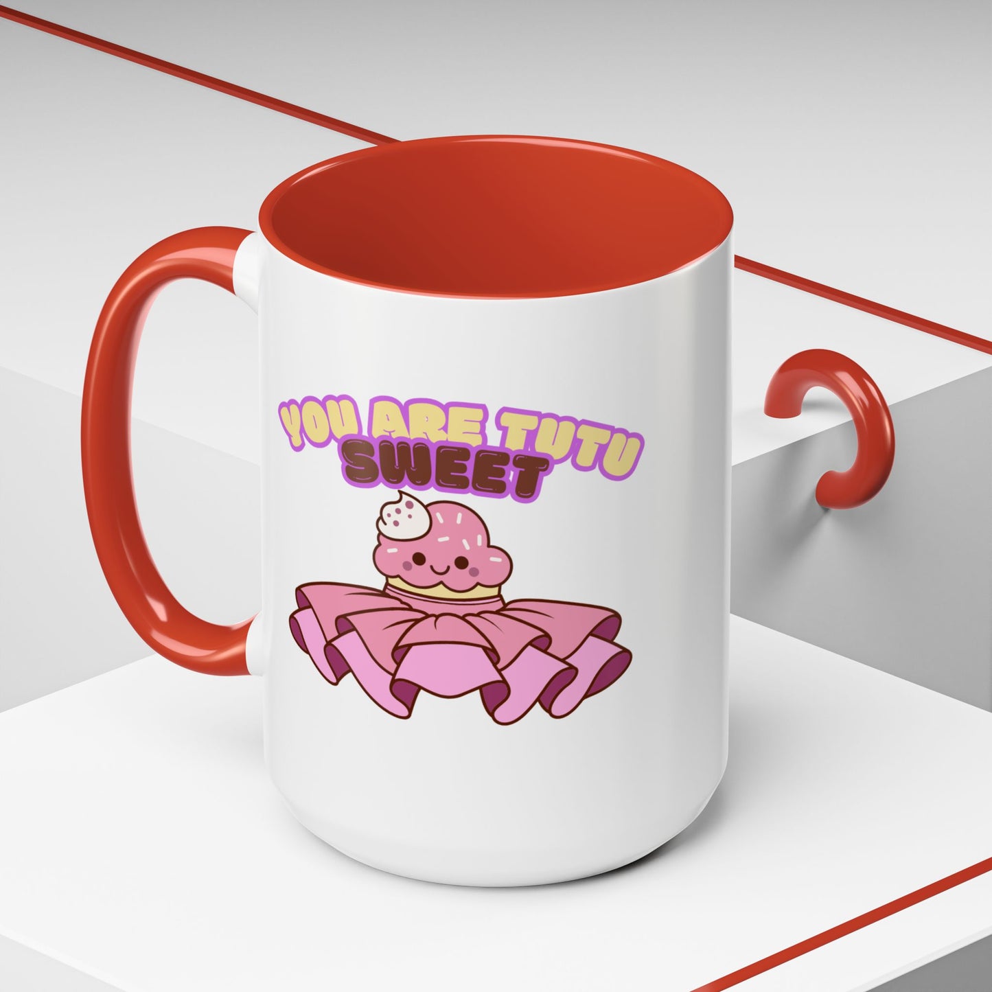 "You Are Tutu Sweet" Accent Coffee Mug – Cute Ballet Pun with Kawaii Ceramic Mug for Dancers and Dance Lovers