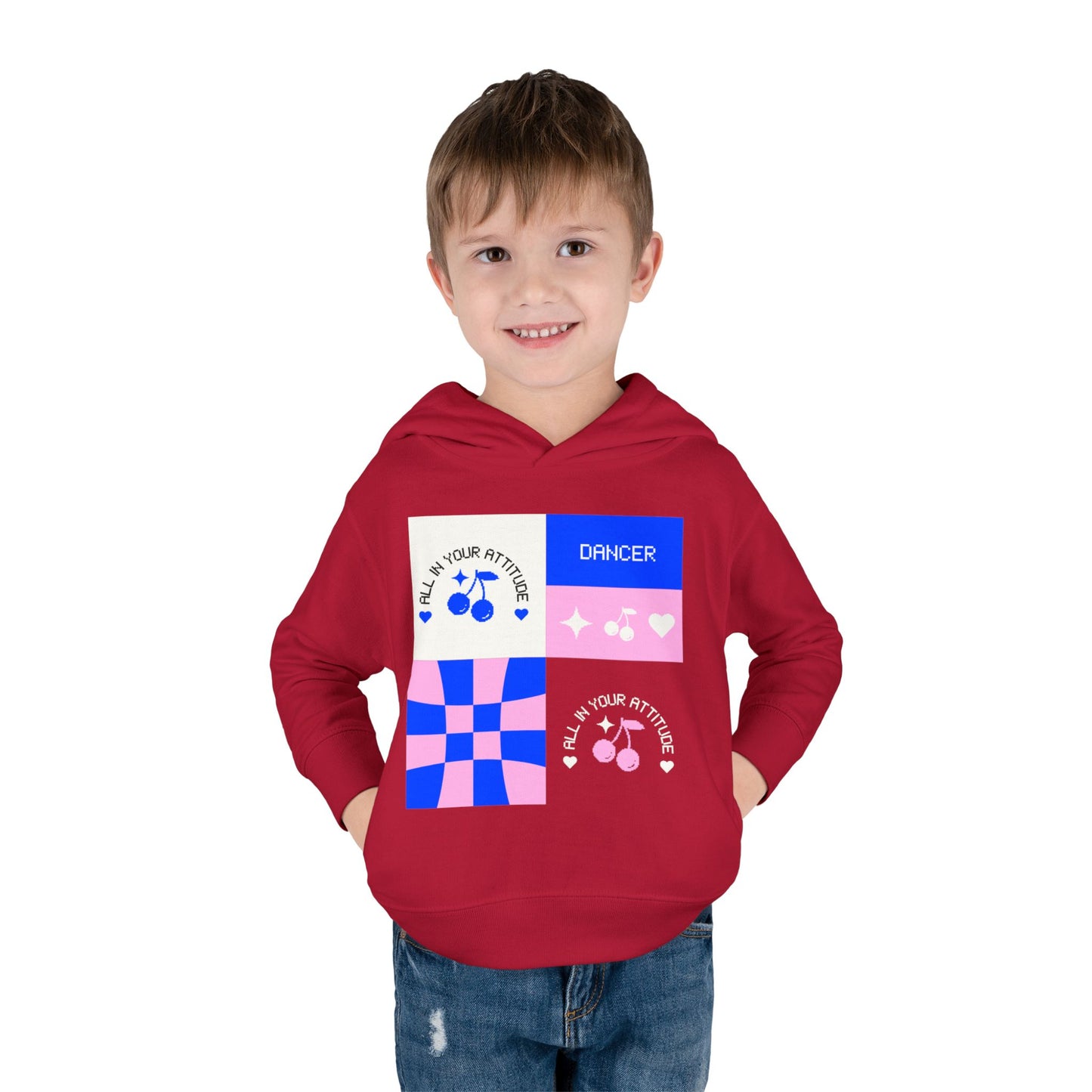 "Dancer – All in Your Attitude" Toddler Pullover Hoodie – Retro Dance Graphic Fleece Sweatshirt for Kids