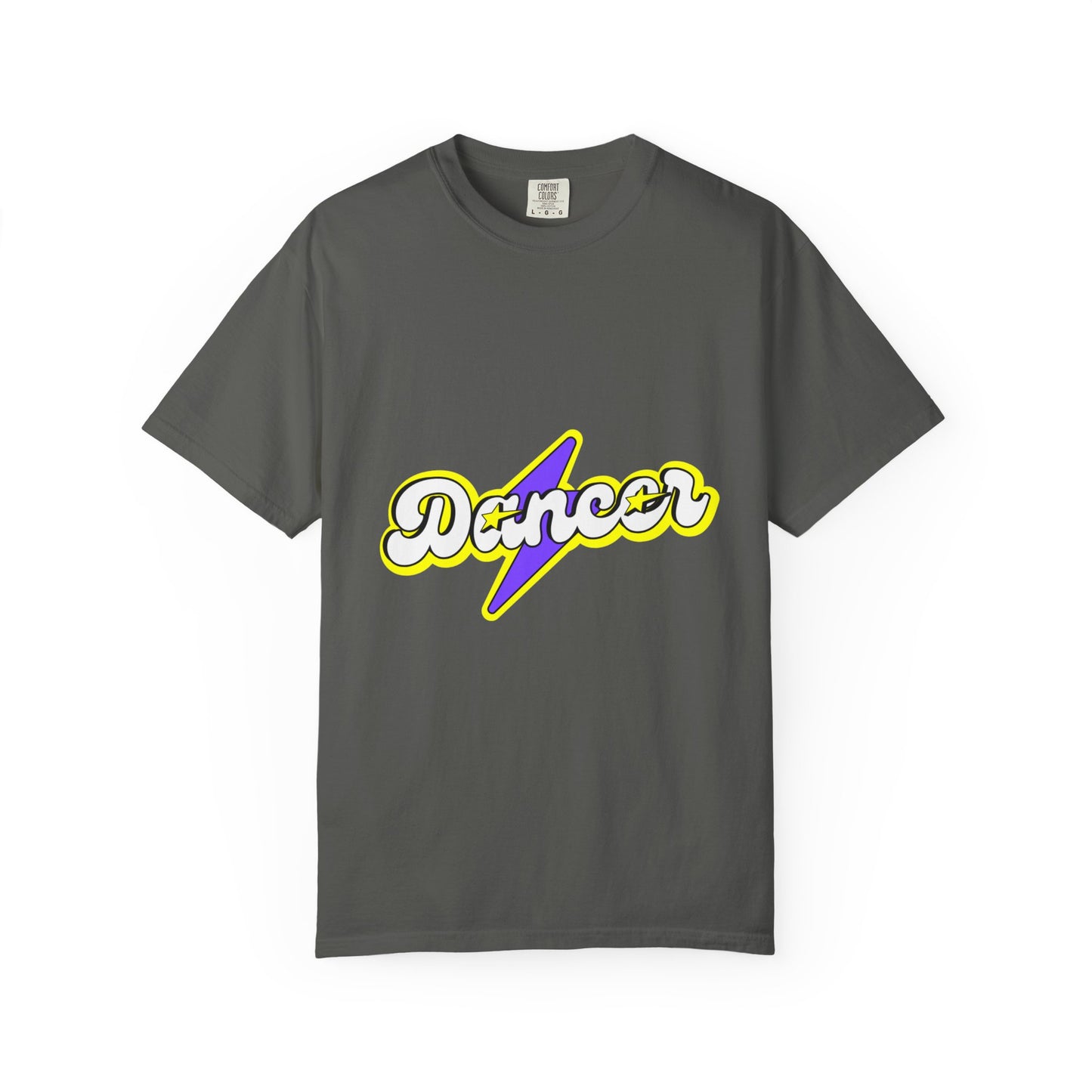 "Dancer" Unisex Garment-Dyed T-Shirt – Superhero-Style Bold Graphic Tee – Dance Power Shirt for Performers & Movers