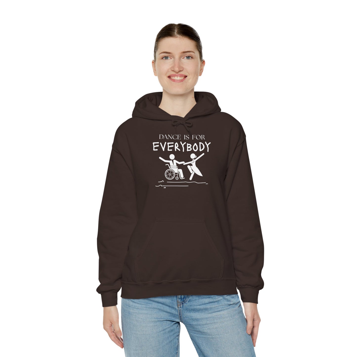 "Dance Is for Everybody" Unisex Hoodie – Inclusive Dance-Themed Hoodie for Teens and Adults with Personalization Option on Sleeve