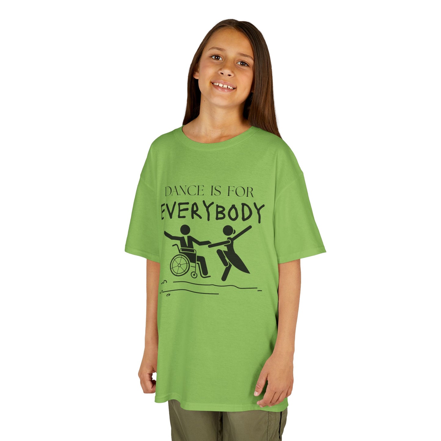 “Dance Is for Everybody” Youth Short Sleeve Tee – Inclusive Dance T-Shirt for Kids & Teens, Personalized with Name or Studio