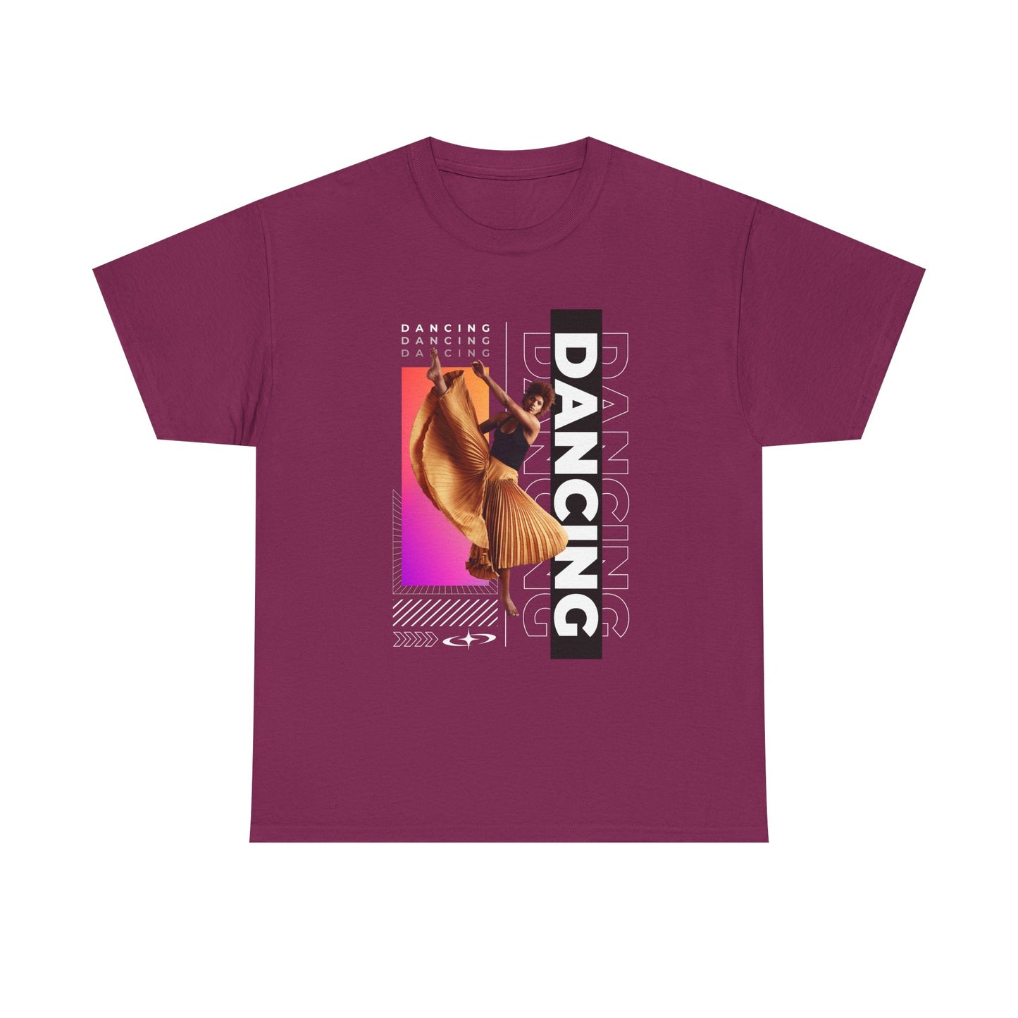 “Dancing” Streetwear-Inspired Female Dancer Unisex Heavy Cotton Tee – Urban Dance Graphic T-Shirt for Performers and Dance Lovers