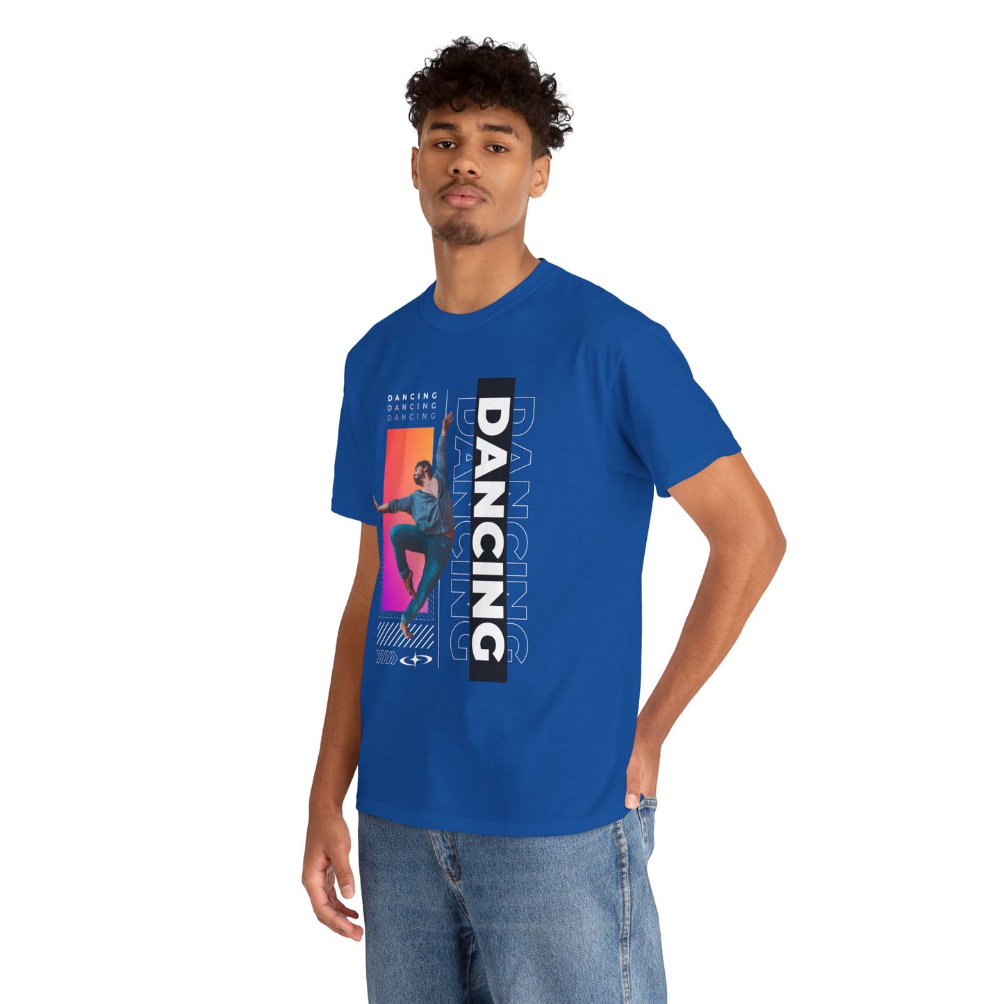 “Dancing” Streetwear-Inspired Male Dancer Unisex Heavy Cotton Tee – Urban Dance Graphic T-Shirt for Performers and Dance Lovers