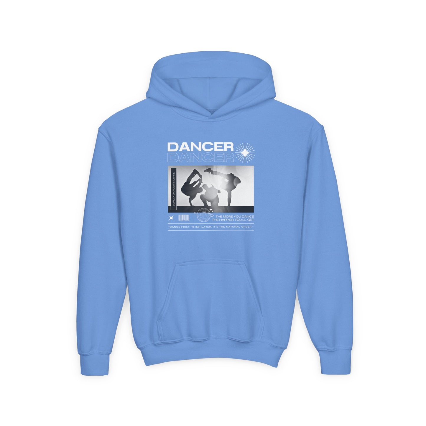 “Dancer” Breakdancer Streetwear Graphic | Unisex Youth Hoodie – Hip-Hop Dance Hoodie for Kids & Young Performers