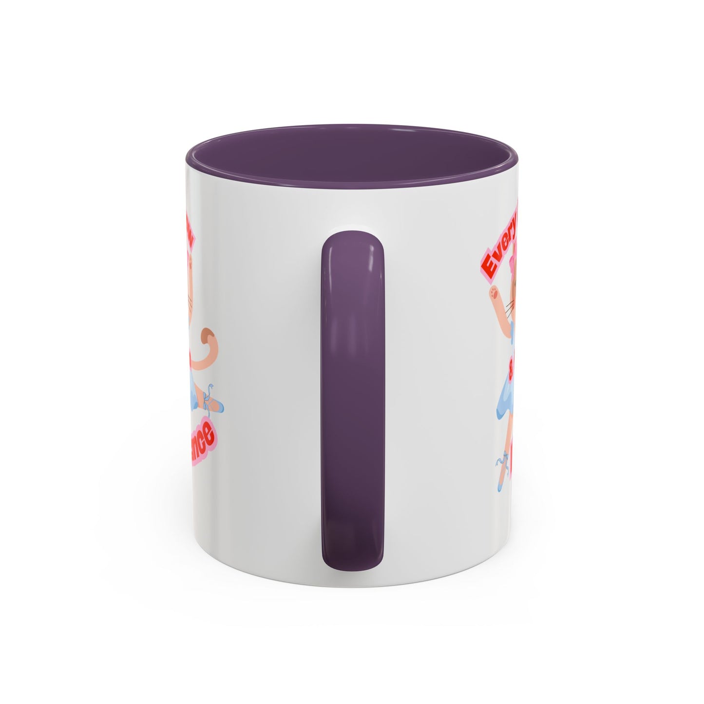 “Every Meow & Then I Dance” Adorable Dancing Cat Graphic | Cute Cat Dance Mug for Ballet Lovers & Coffee Enthusiasts - Accent Coffee Mug
