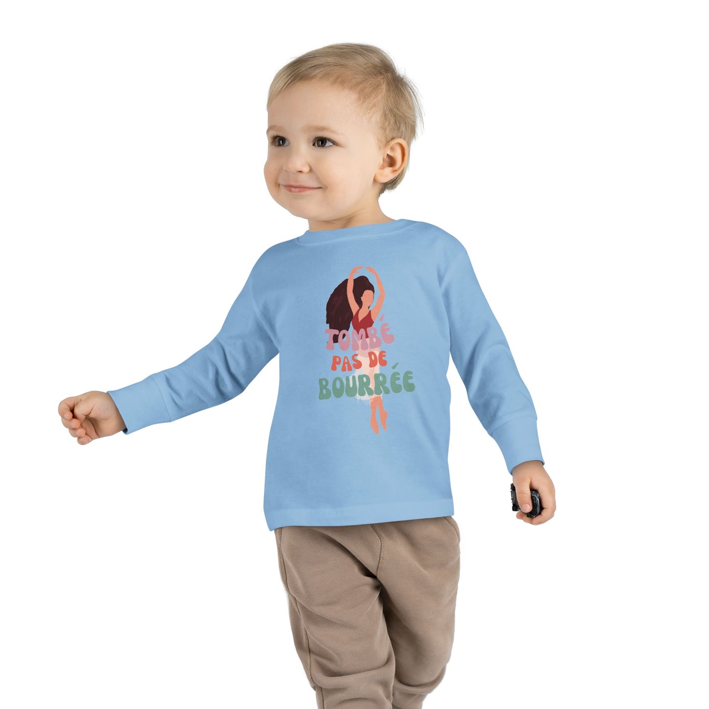 "Tombé Pas de Bourrée" Toddler Long Sleeve Dance T-Shirt – Ballet Dancer Graphic Shirt for Kids