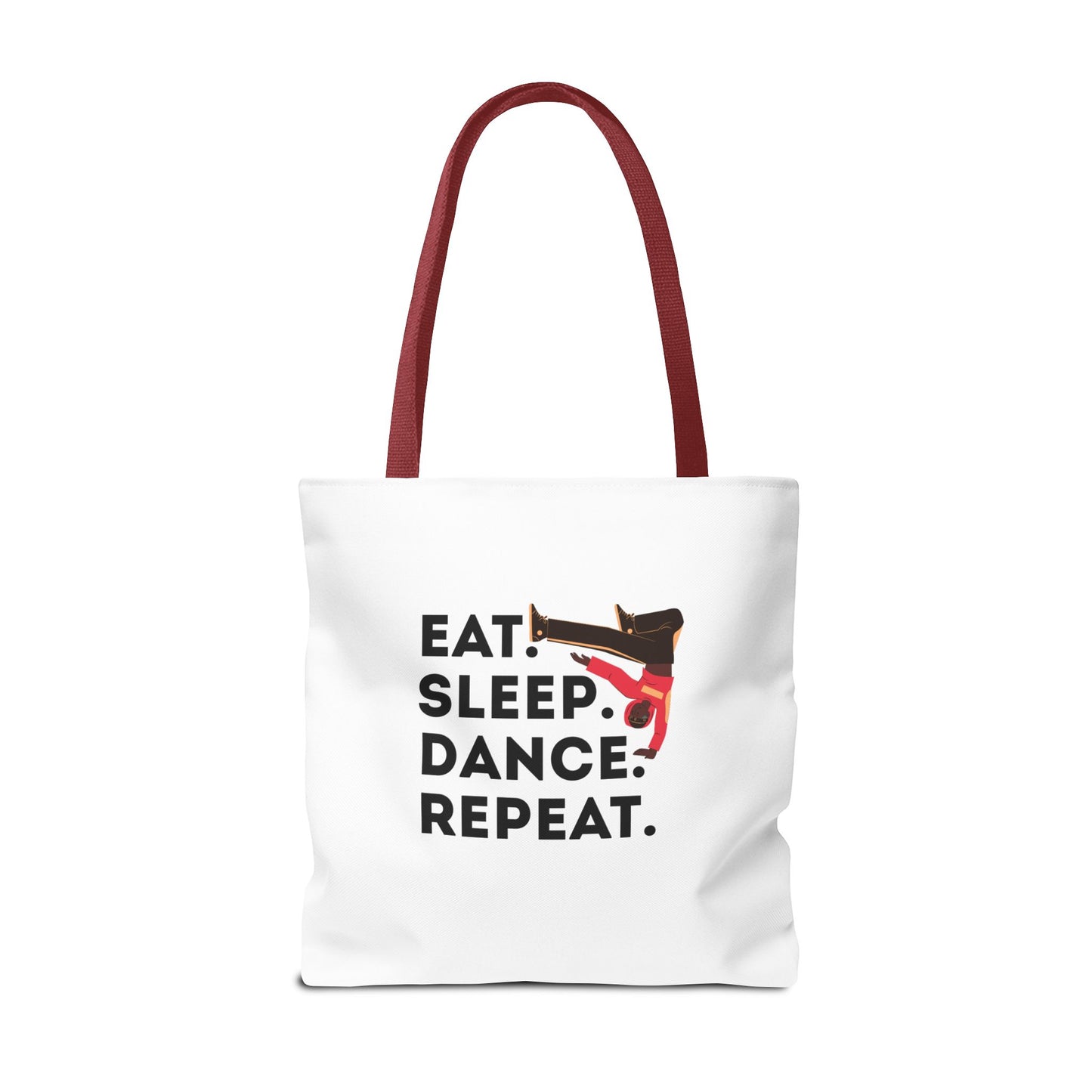 "Eat Sleep Dance Repeat" B-Boy Canvas Tote Bag – Hip-Hop Dancer Graphic Dance Tote for Everyday Use
