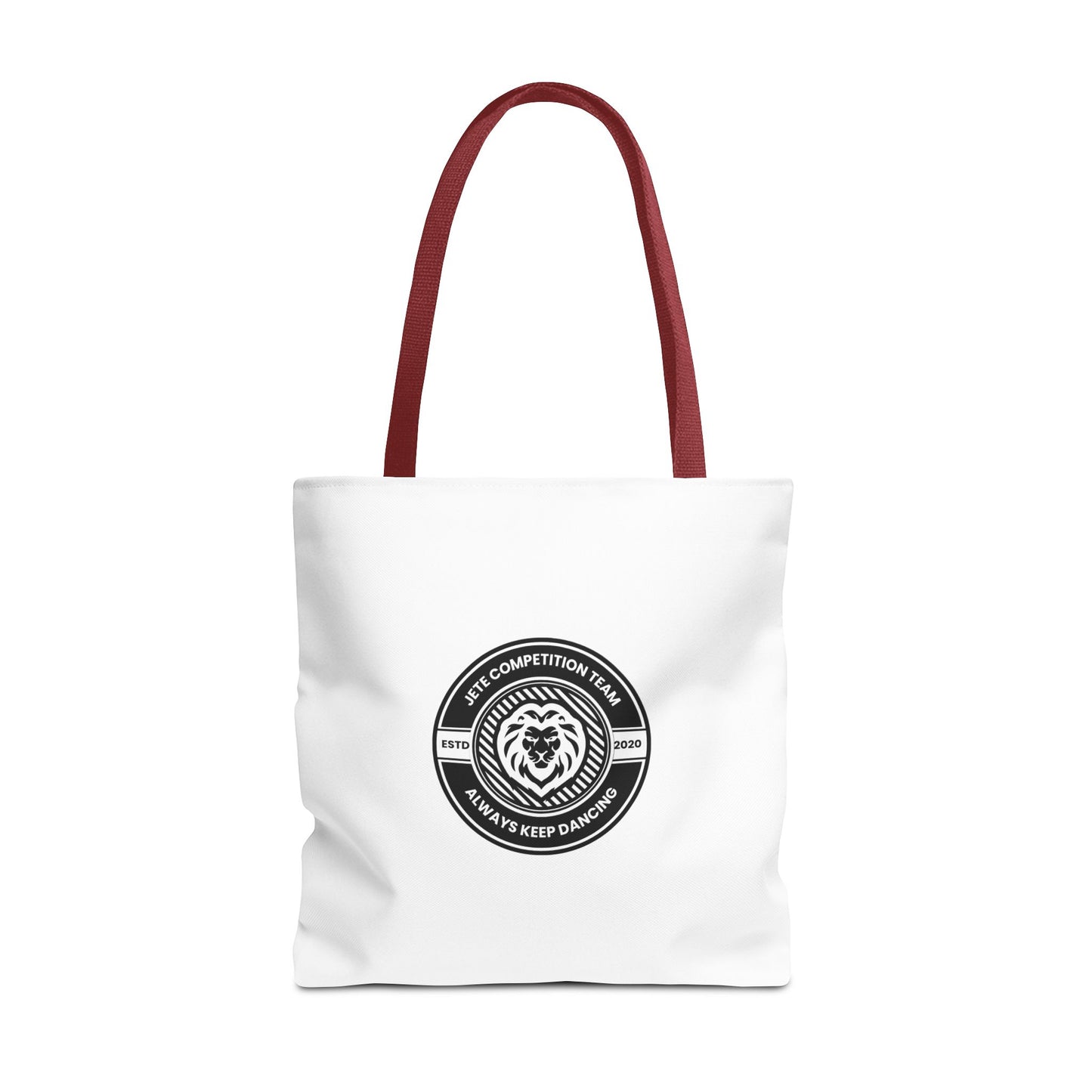 "Jeté Competition Team, Always Keep Dancing" Canvas Tote Bag – Collegiate Dance Team Logo | Reusable Dance Bag for Dancers, Rehearsals & Competitions