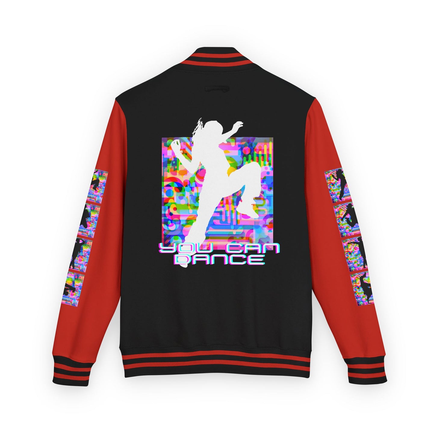 Levels Premium Collection Dance Letterman Jacket β Colorful Unisex Streetwear Varsity Jacket with "Levels Pictures Textures" Front and Dancer Silhouette Back Graphic