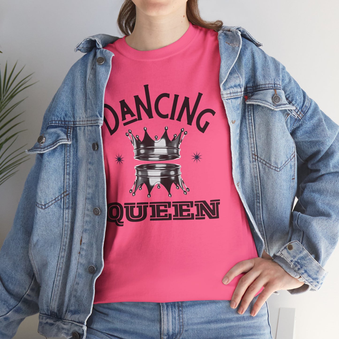 “Dancing Queen" Unisex Heavy Cotton T-Shirt with Crown Graphic – Dance-Inspired Graphic Tee for Adults & Kids