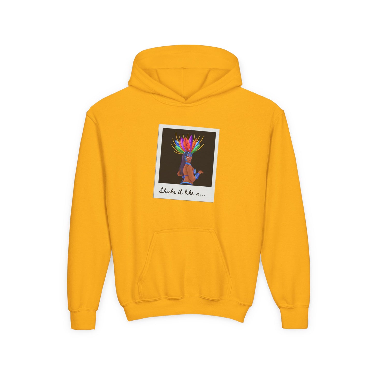 "Shake It Like a..." Youth Hooded Sweatshirt β Carnival-Inspired Samba Dancer Graphic Fleece Hoodie for Kids and Teens