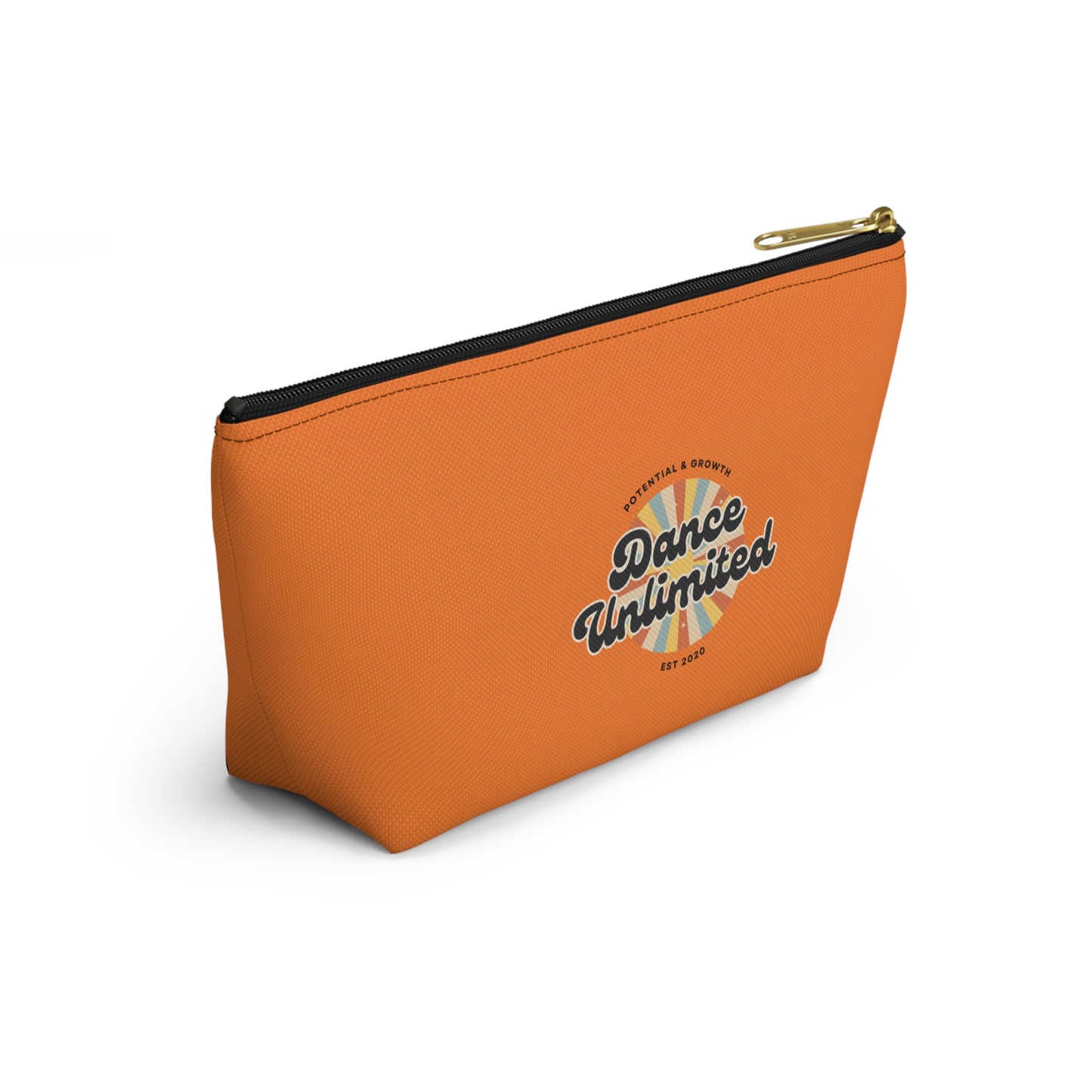 "Dance Unlimited - Potential & Growth" Makeup Bag – Retro Dance Graphic – Inspirational Dance-Themed Zipper Pouch for Cosmetics, Accessories & Gifts