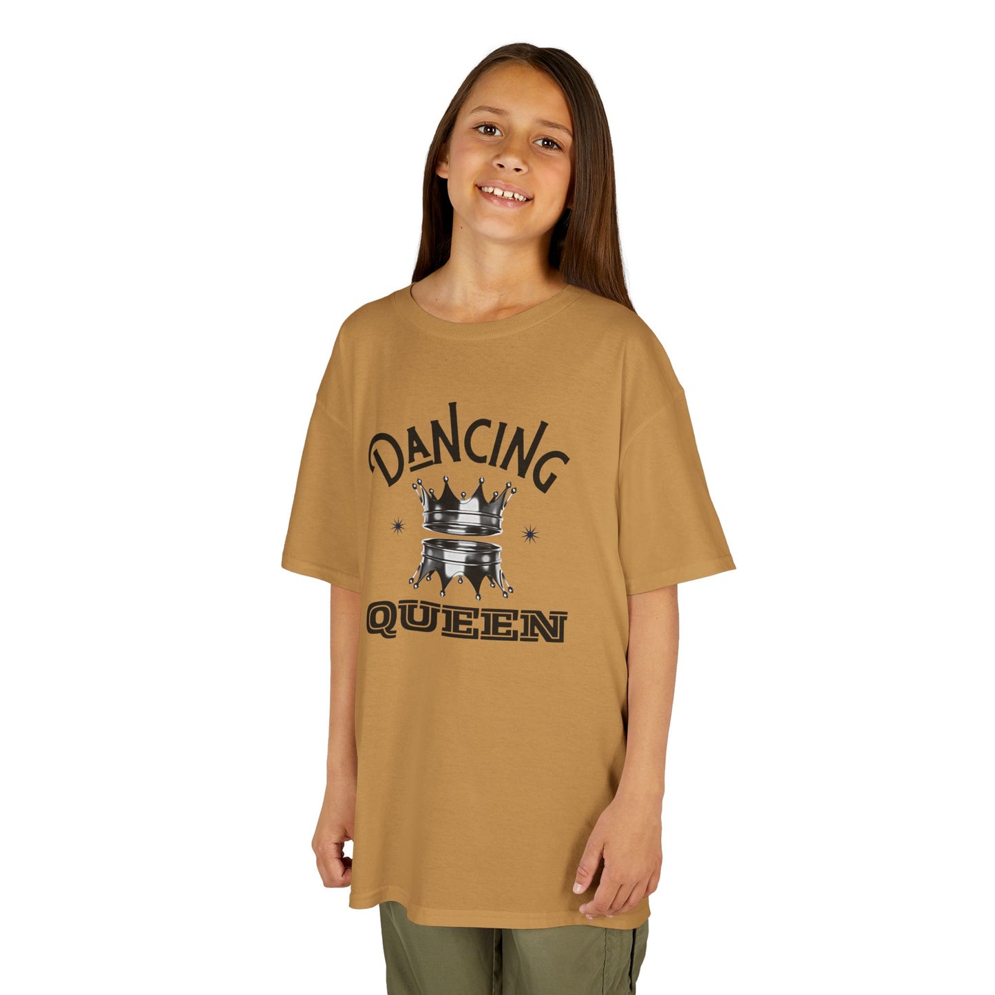 “Dancing Queen" Kids Heavy Cotton™ Tee with Crown Graphic – Dance-Inspired Graphic Tee for Adults & Kids