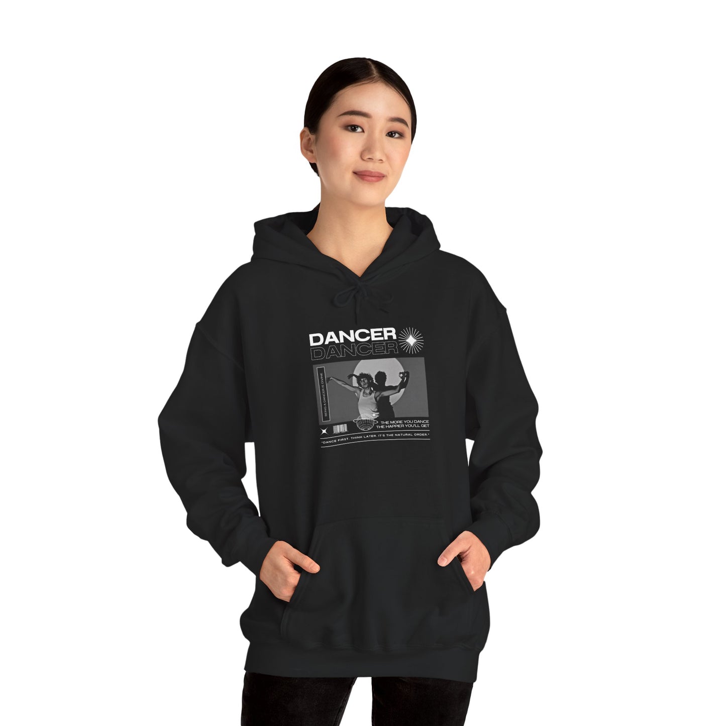 “Dancer” Contemporary Dancer in Spotlight Graphic | Streetwear-Inspired Dance Hoodie for Modern Dance Lovers - Unisex Heavy Blend™ Hooded Sweatshirt