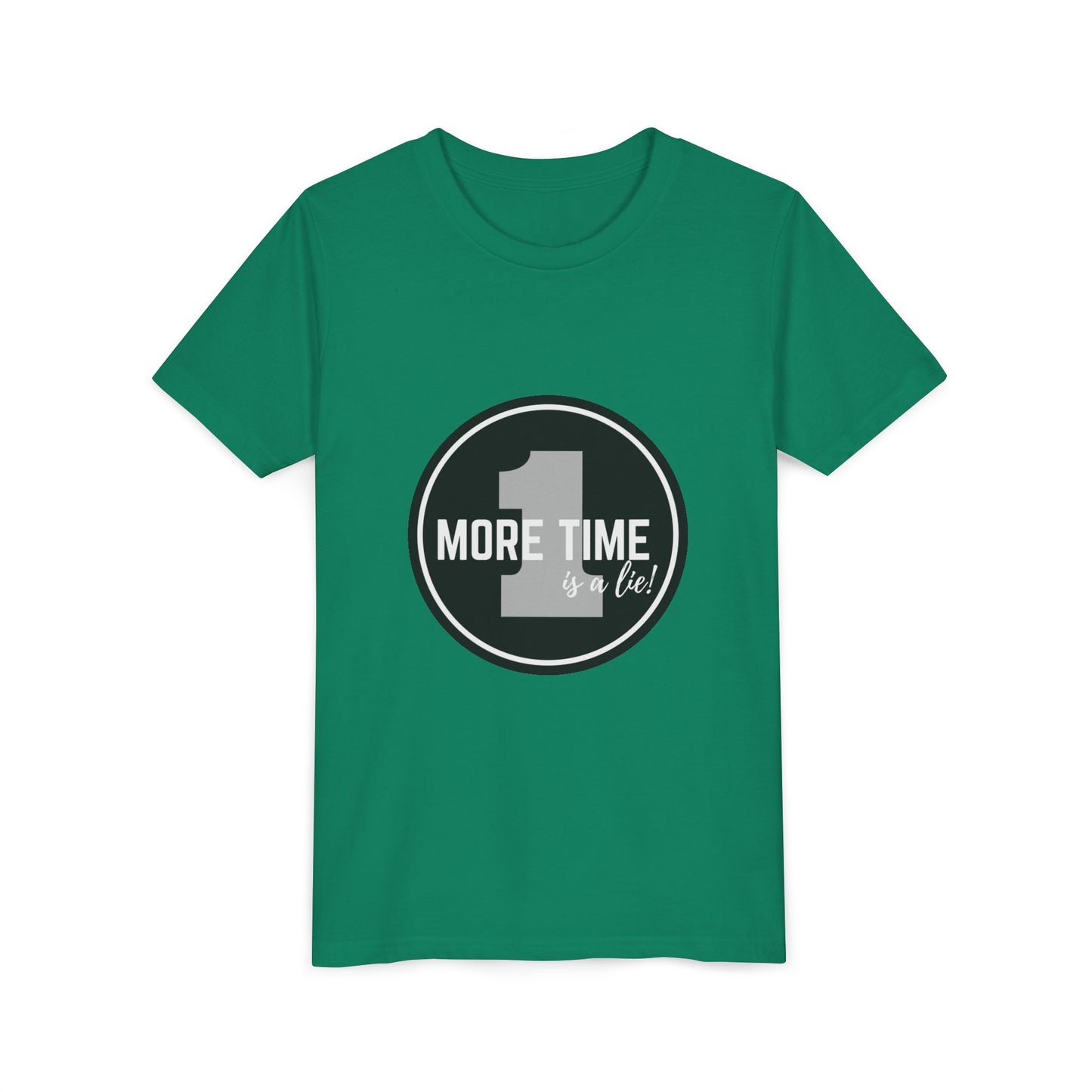 “One More Time is a Lie” Bold Emblem Dancer Graphic T-Shirt for Kids – Funny Dance Rehearsal Shirt - Youth Dance Tee