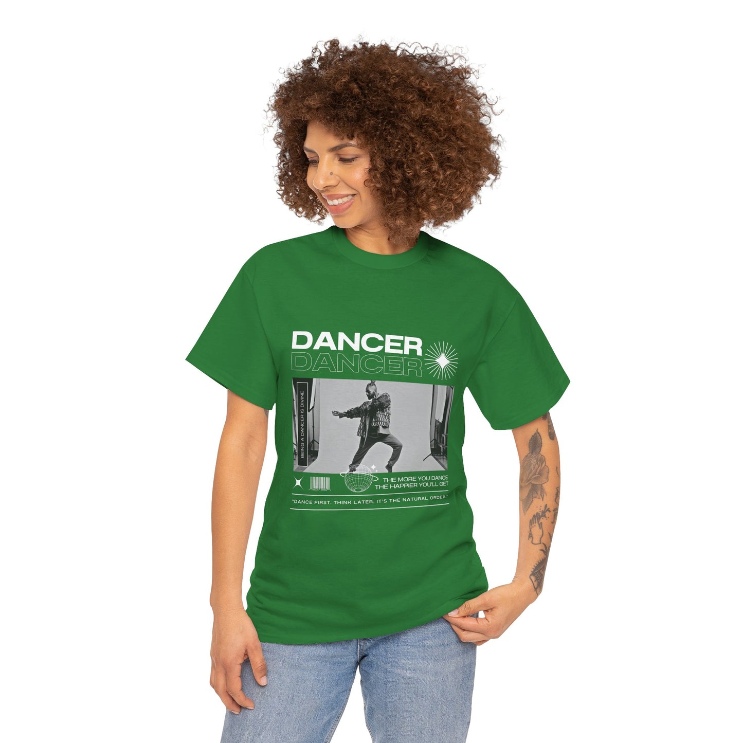 "Dancer "Jazz Pose Unisex Heavy Cotton Tee – Streetwear-Inspired Jazz Dance Graphic T-Shirt for Performers