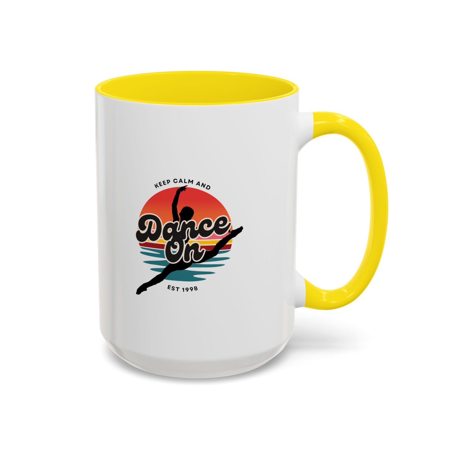 "Keep Calm and Dance On" Accent Coffee Mug – Motivational Dance Quote Ceramic Mug for Dancers and Instructors