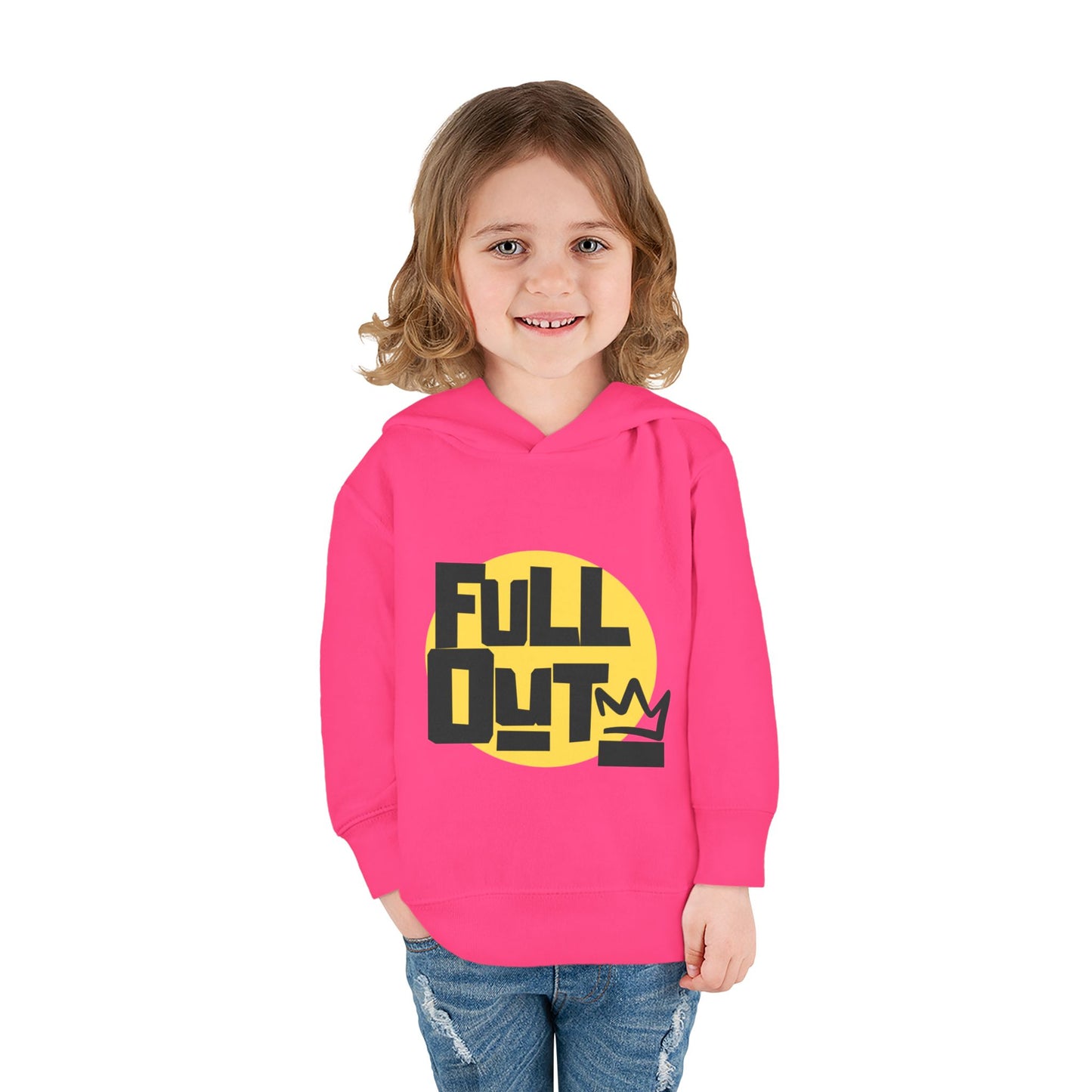 "Full Out" Toddler Pullover Hoodie – Bold Streetwear-Inspired Dance Graphic Fleece Sweatshirt for Kids
