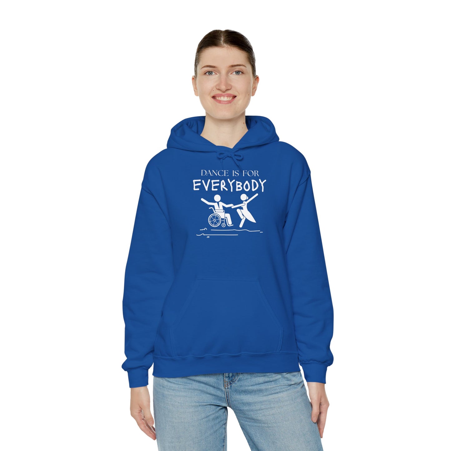 "Dance Is for Everybody" Unisex Hoodie – Inclusive Dance-Themed Hoodie for Teens and Adults with Personalization Option on Sleeve