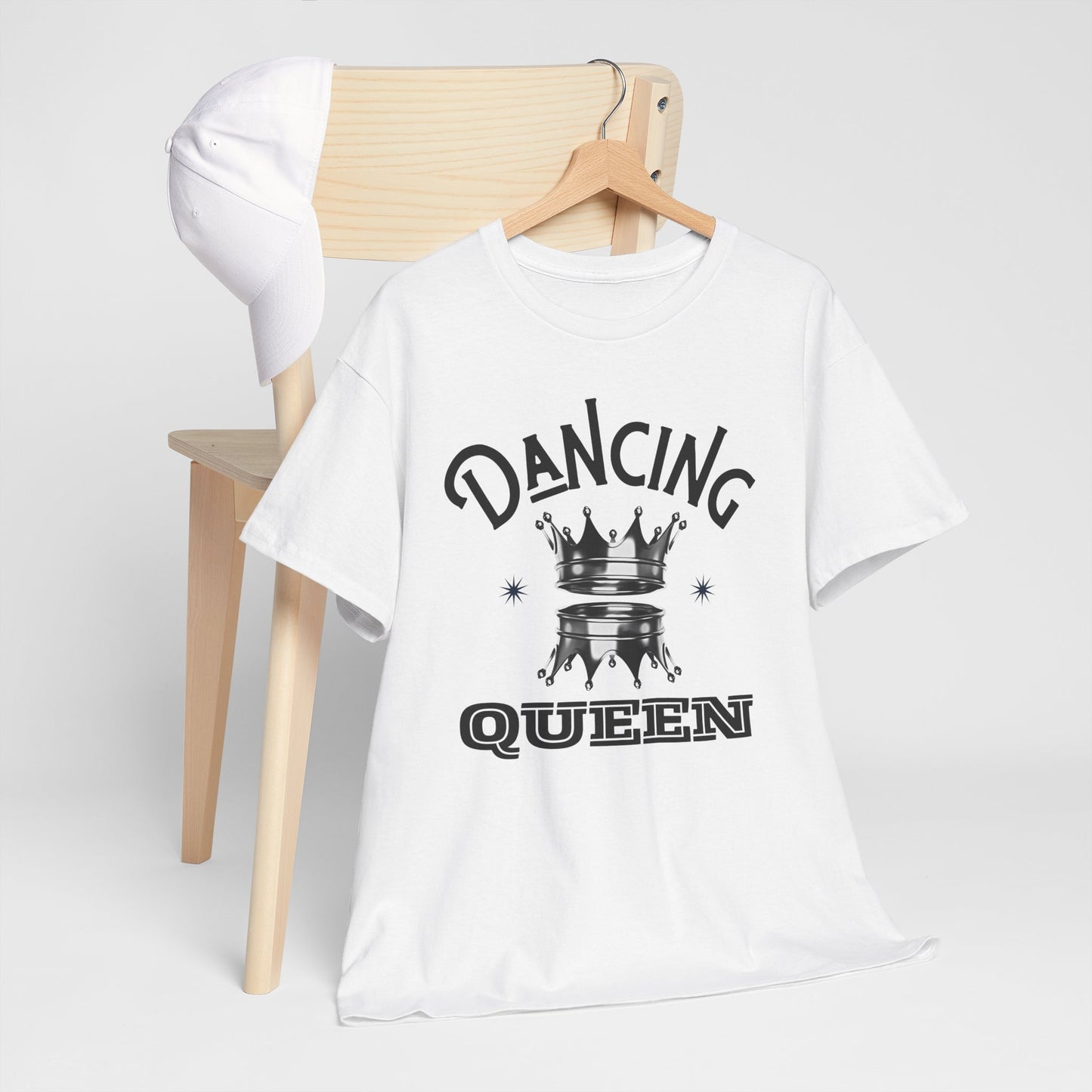 “Dancing Queen" Unisex Heavy Cotton T-Shirt with Crown Graphic – Dance-Inspired Graphic Tee for Adults & Kids