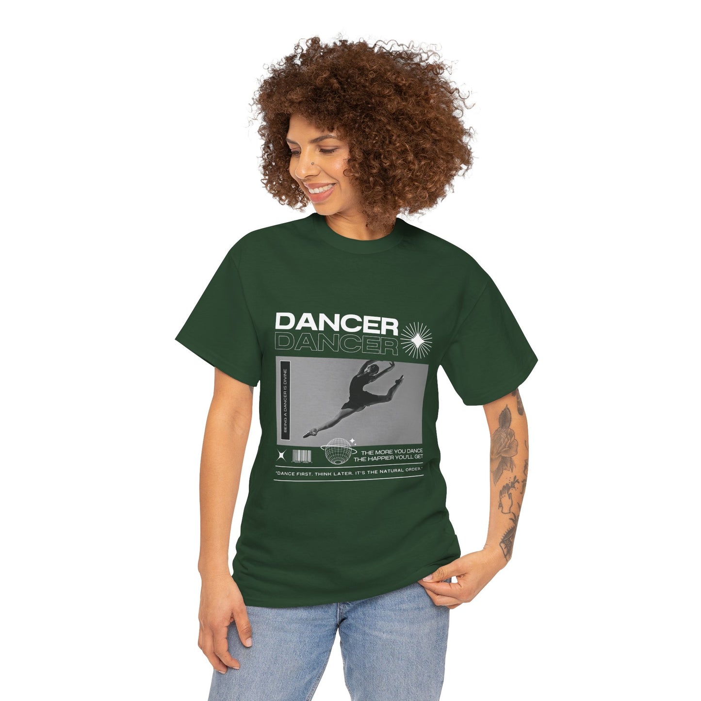 “Dancer” Mottos Streetwear Tee – Unisex Heavy Cotton Dance T-Shirt with Bold Graphic