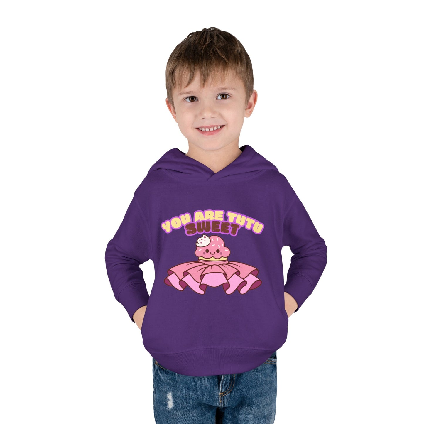"You Are Tutu Sweet" Toddler Pullover Hoodie – Kawaii Cupcake in Tutu Dance Graphic Fleece Sweatshirt for Kids