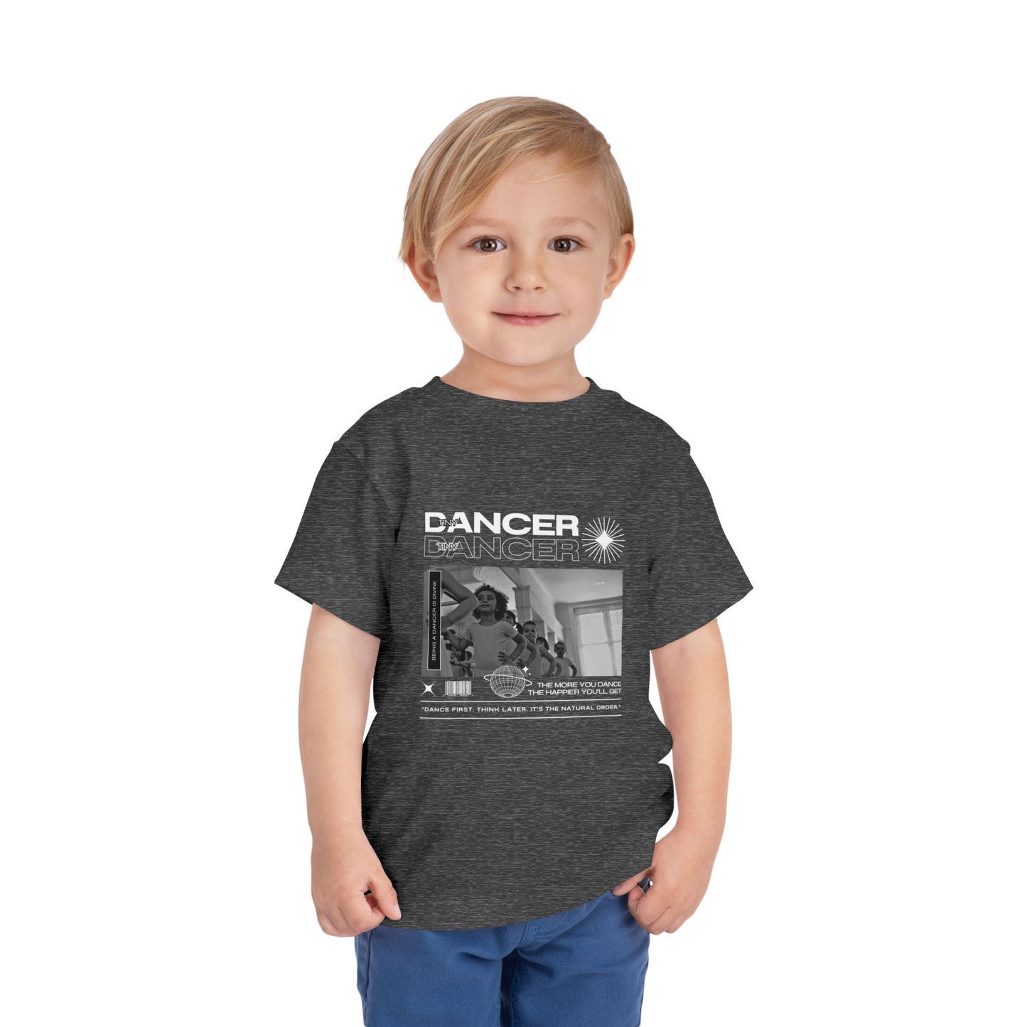 “Tiny Dancer" Toddler Short Sleeve T-Shirt – Streetwear-Inspired Ballet Class Graphic Tee for Kids