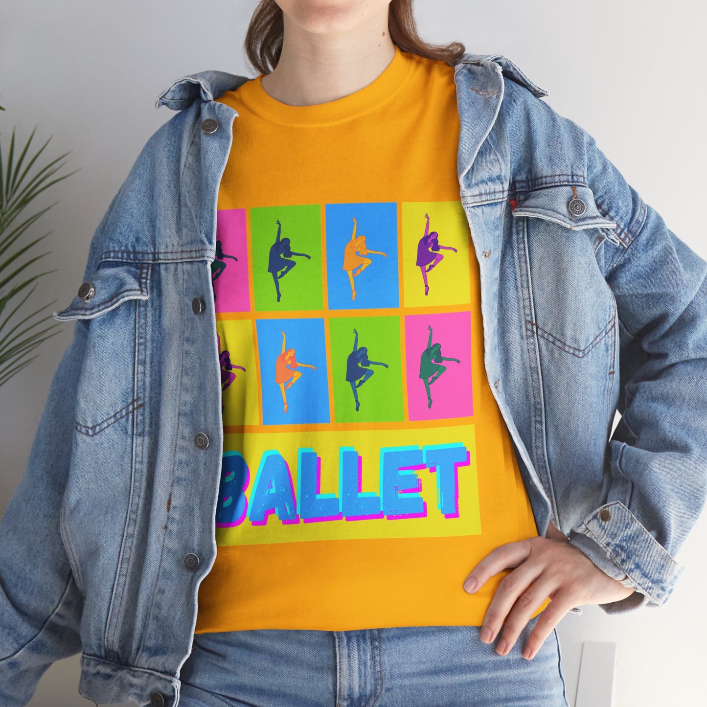 "Ballet" Pop Art Inspired Dance Graphic Unisex Heavy Cotton Tee – Artistic Ballet Dancer T-Shirt for Dance Lovers