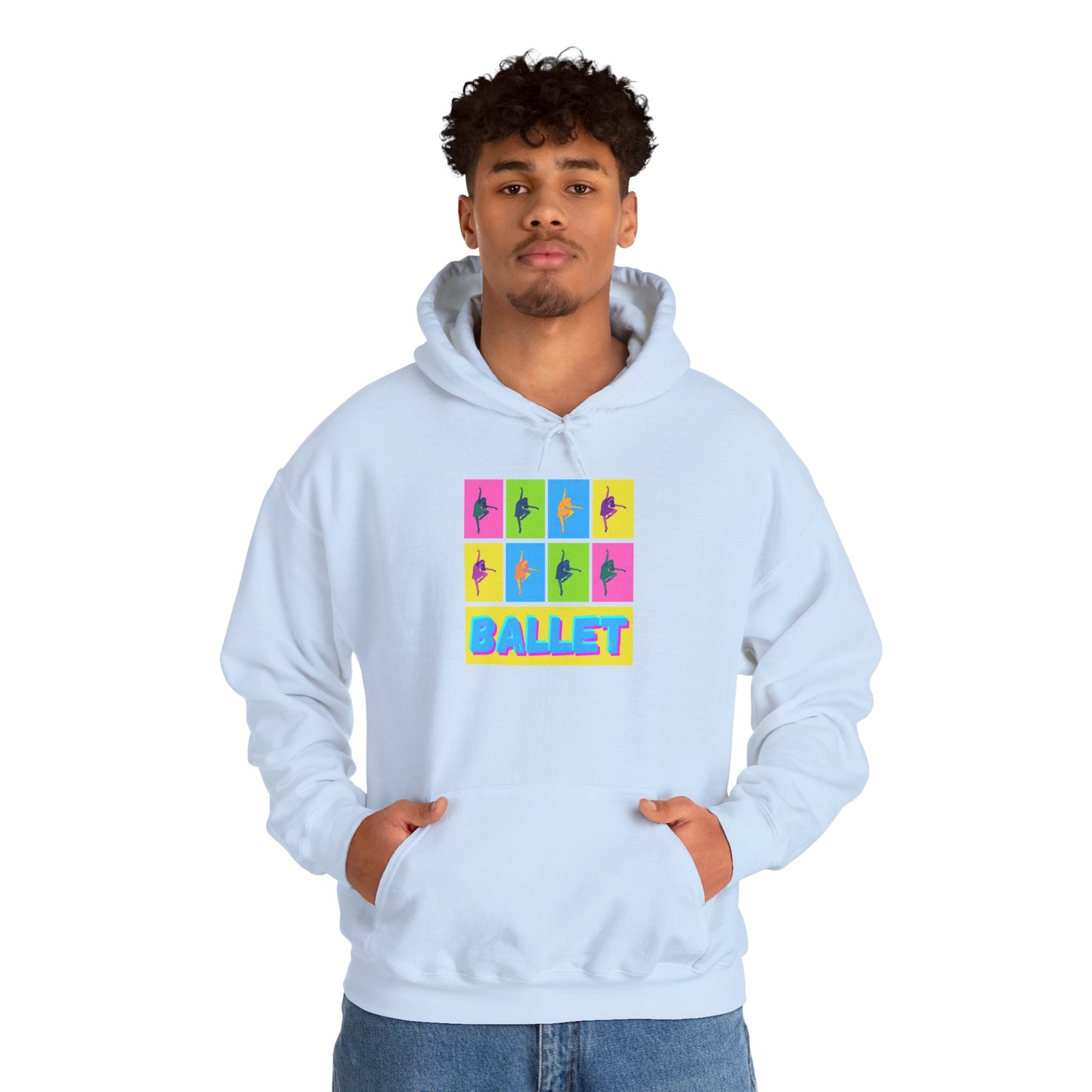 “Ballet” Pop Art Inspired Design with Ballet Dancer Graphics | Streetwear Ballet Hoodie for Dance Lovers - Unisex Heavy Blend™ Hooded Sweatshirt