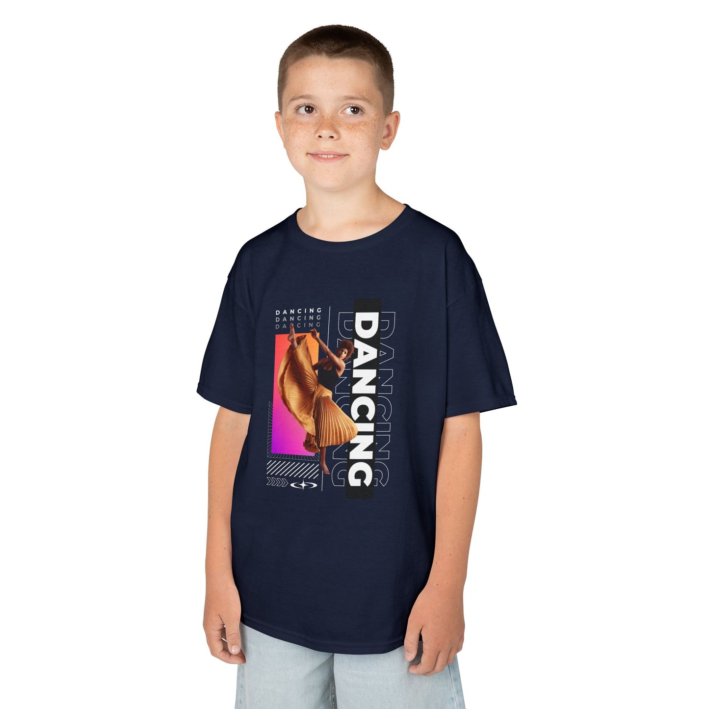 "Dancing" Youth Short Sleeve T-Shirt – Streetwear-Inspired Female Dancer Graphic – Stylish Dance Apparel for Kids