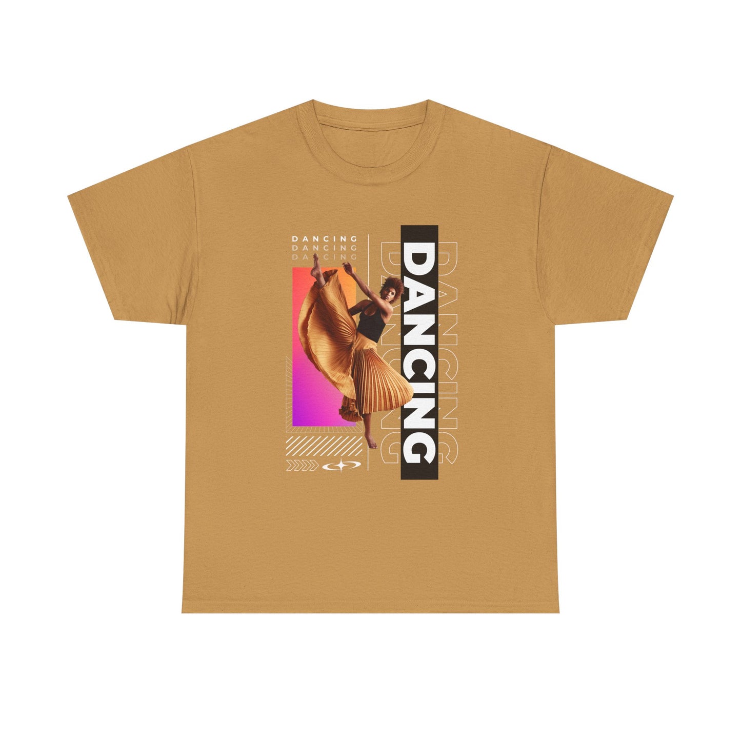 “Dancing” Streetwear-Inspired Female Dancer Unisex Heavy Cotton Tee – Urban Dance Graphic T-Shirt for Performers and Dance Lovers