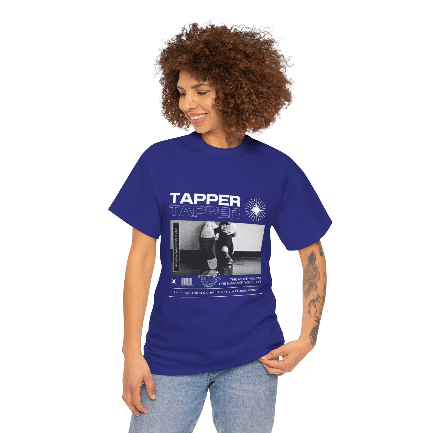 “Tapper” Tap Dance Unisex Heavy Cotton Tee – Streetwear-Inspired Tap Shoes Graphic T-Shirt for Dancers