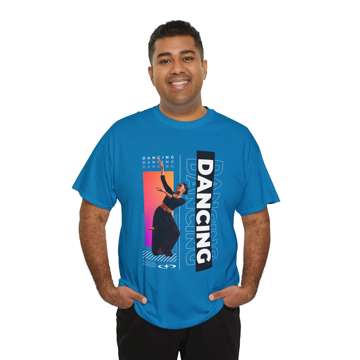 “Dancing” Streetwear-Inspired Female Dancer Unisex Heavy Cotton Tee – Urban Dance Graphic T-Shirt for Performers and Dance Lovers