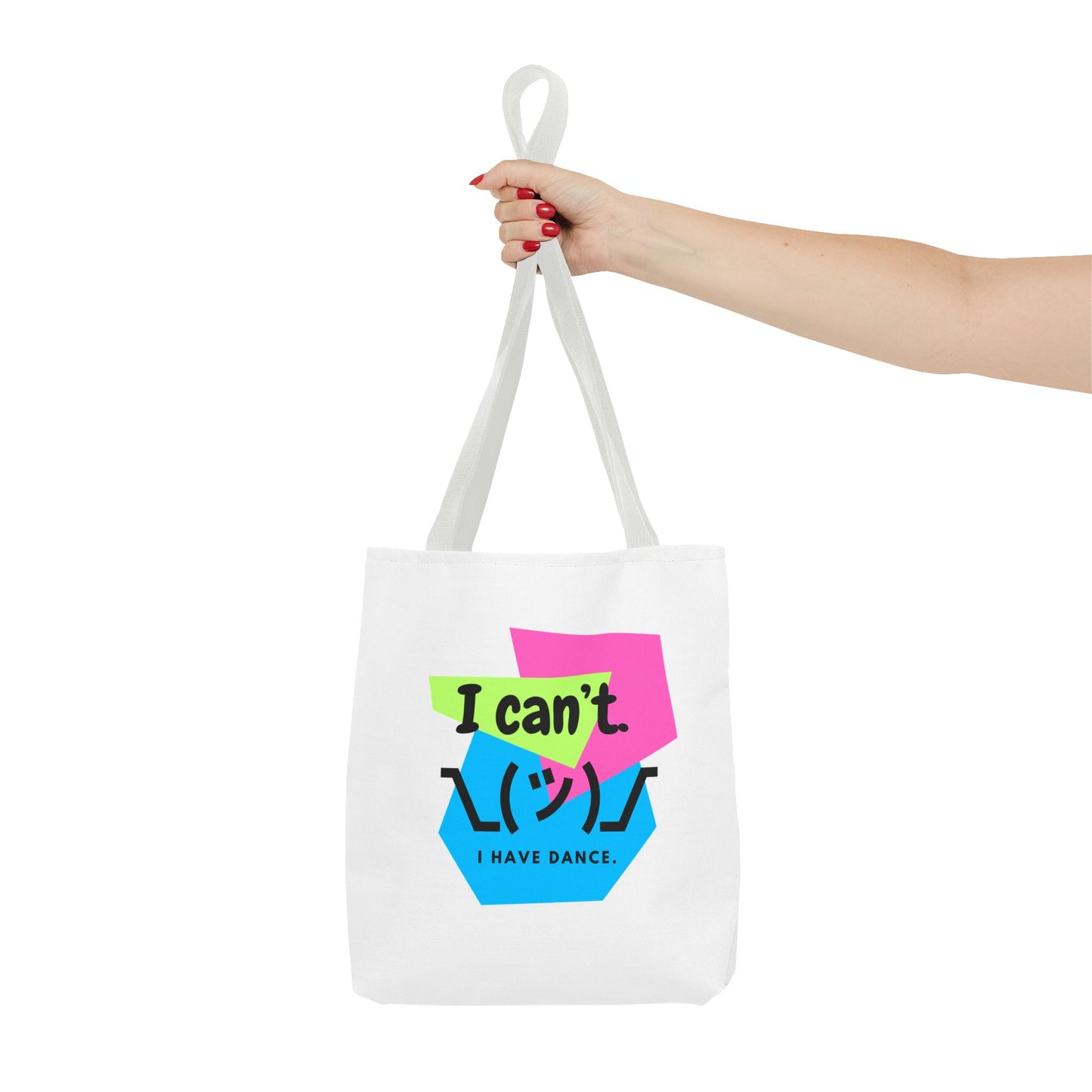 "I Can't. I Have Dance." – 80s Retro Emoji Canvas Tote Bag for Dancers | Funny Dance Quote Reusable Shoulder Bag