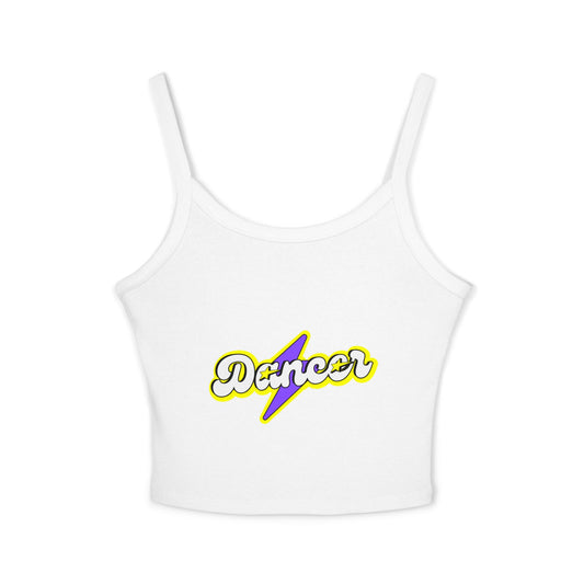 "Dancer" Women’s Spaghetti Strap Tank Top – Superhero-Inspired Dancer Graphic | Empowering Dance Apparel for Strong & Stylish Performers