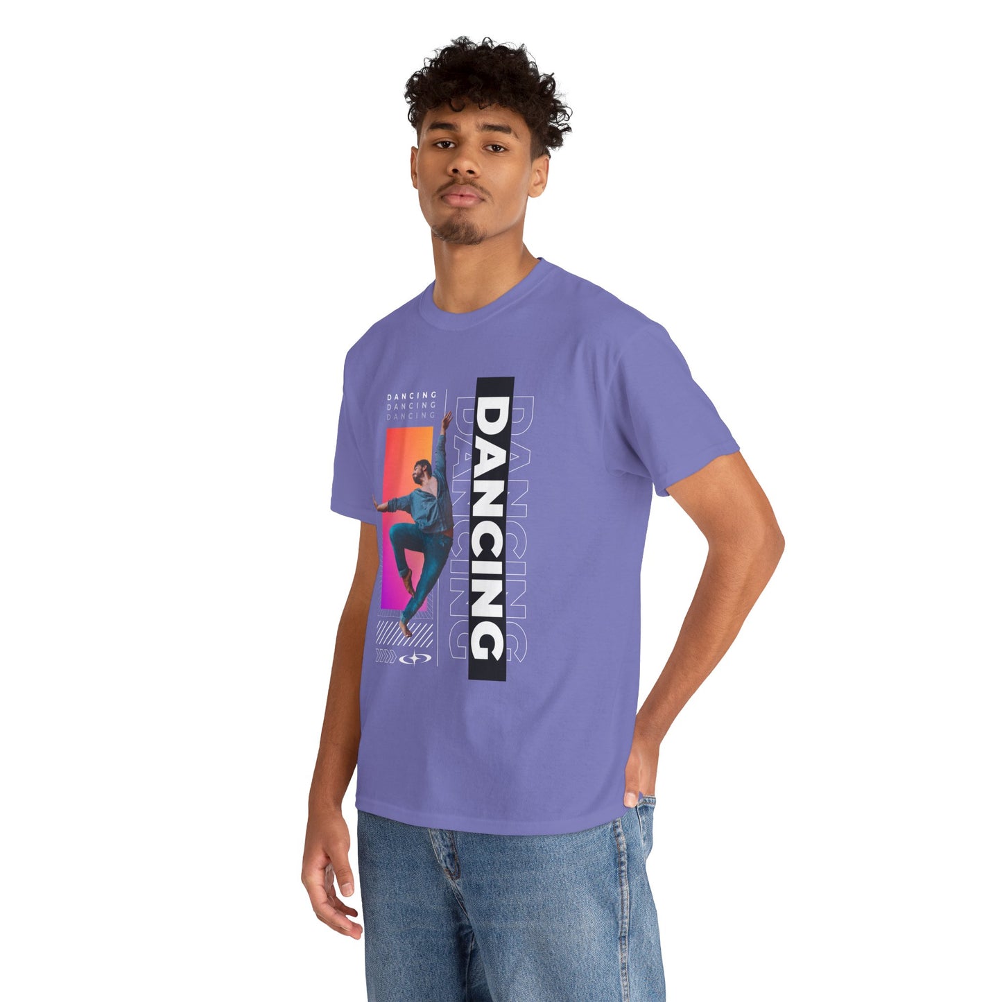 “Dancing” Streetwear-Inspired Male Dancer Unisex Heavy Cotton Tee – Urban Dance Graphic T-Shirt for Performers and Dance Lovers
