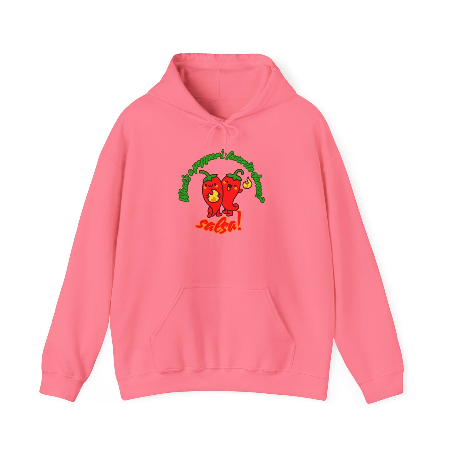 "What’s a Pepper’s Favorite Dance? Salsa!" Unisex Hooded Sweatshirt – Funny Dance Pun Hoodie with Cute Pepper Graphic for Dancers & Foodies