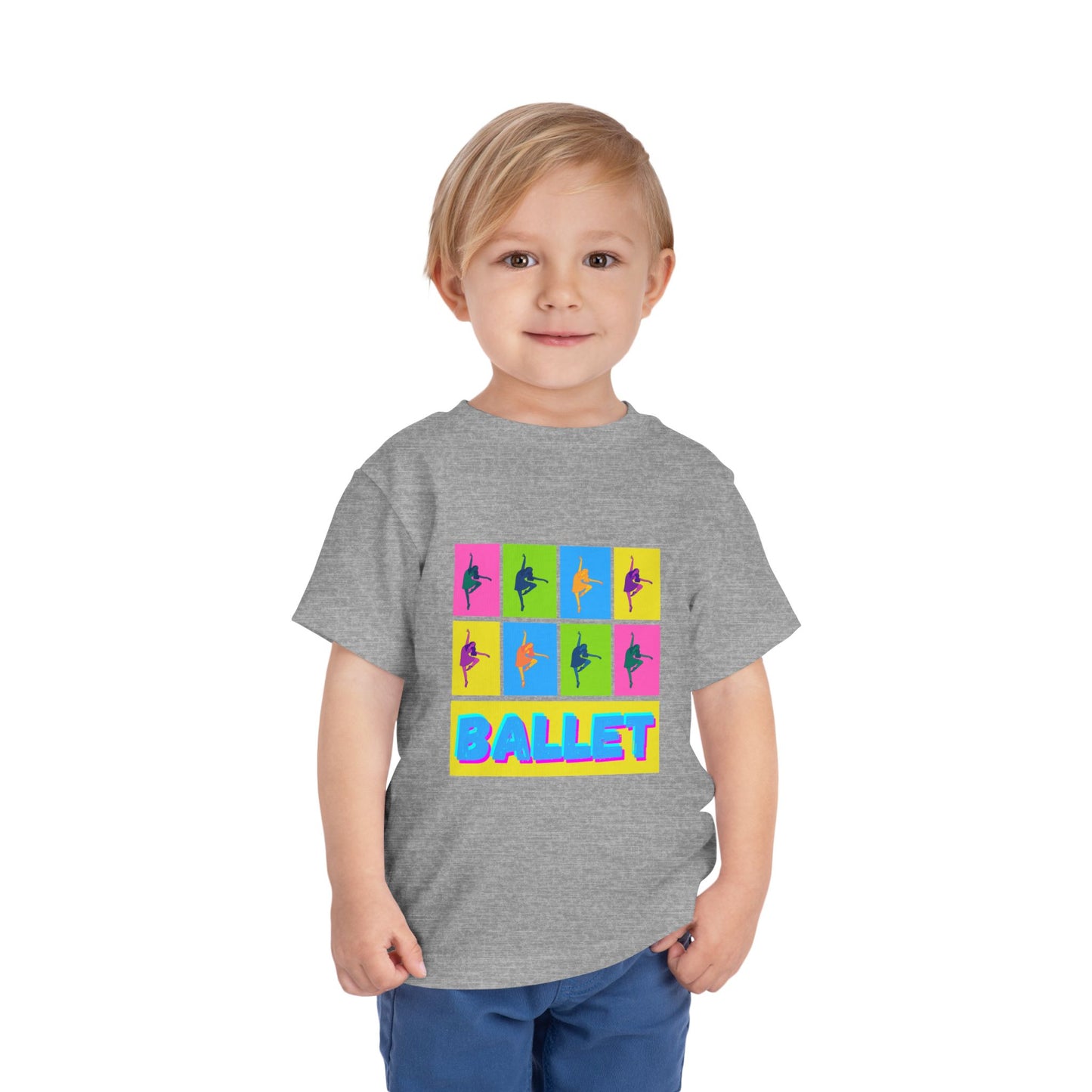 “Ballet" Toddler Short Sleeve T-Shirt – Pop Art Inspired Dance Graphic Tee for Kids