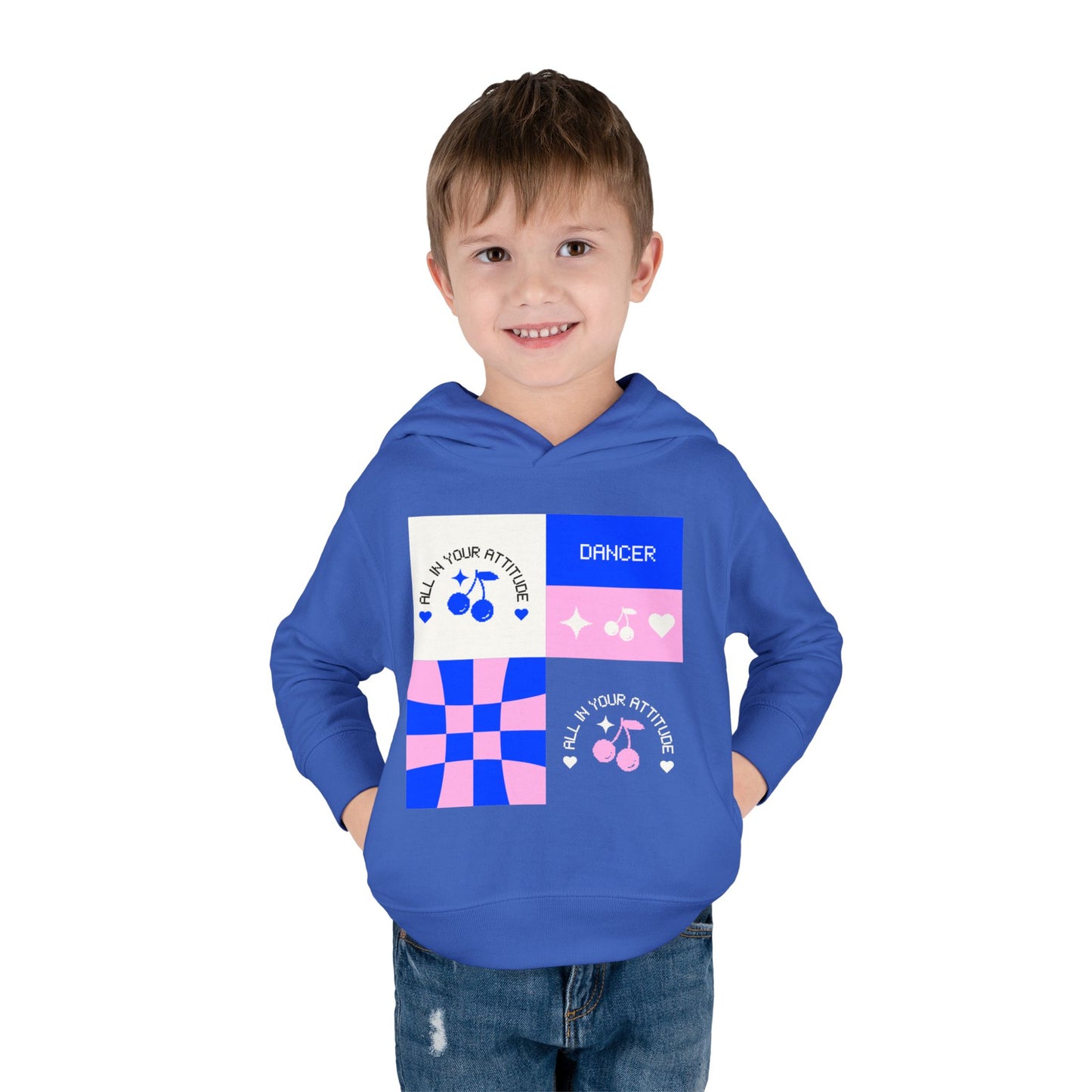 "Dancer – All in Your Attitude" Toddler Pullover Hoodie – Retro Dance Graphic Fleece Sweatshirt for Kids