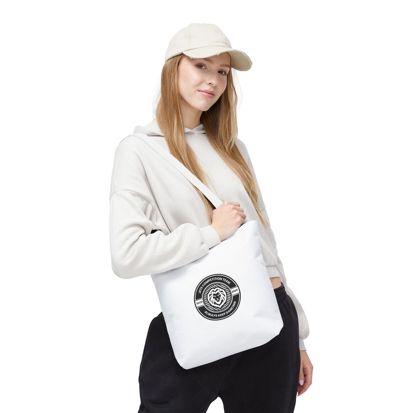 "Jeté Competition Team, Always Keep Dancing" Canvas Tote Bag – Collegiate Dance Team Logo | Reusable Dance Bag for Dancers, Rehearsals & Competitions