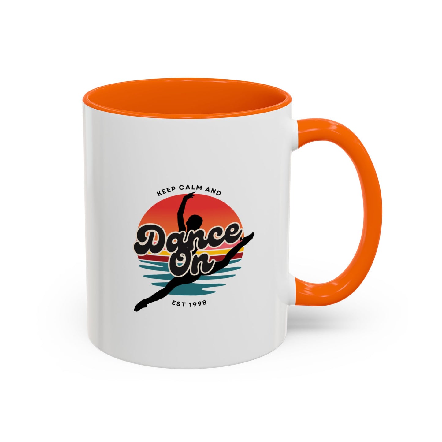 "Keep Calm and Dance On" Accent Coffee Mug – Motivational Dance Quote Ceramic Mug for Dancers and Instructors