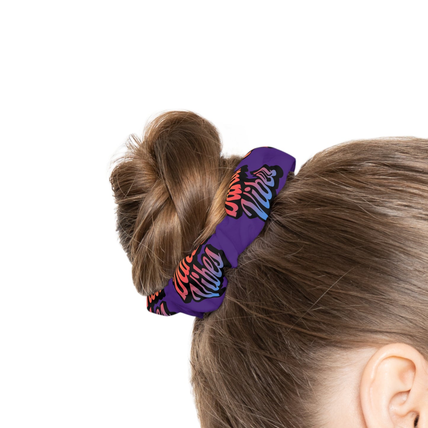 “Dancer Vibes” Scrunchie – Colorful Text Dance Hair Accessory for Performers and Dance Lovers