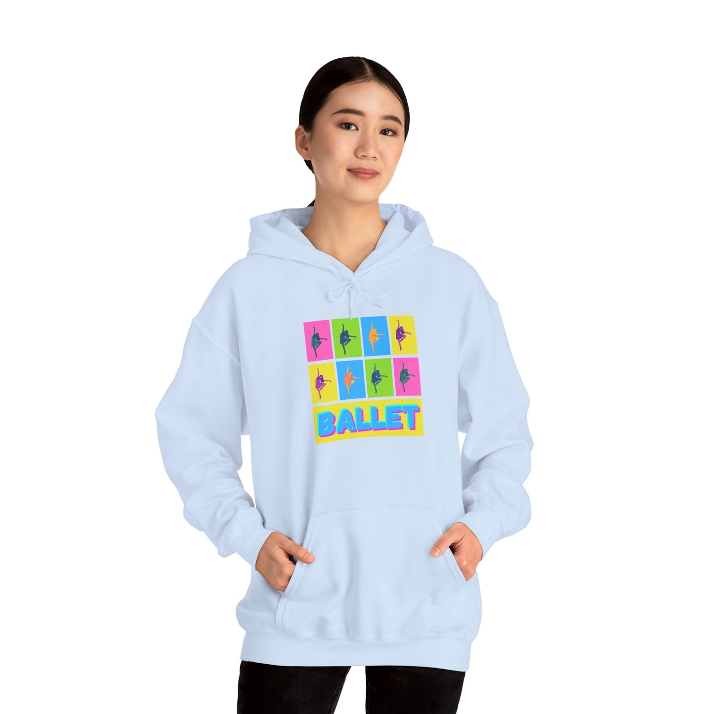 “Ballet” Pop Art Inspired Design with Ballet Dancer Graphics | Streetwear Ballet Hoodie for Dance Lovers - Unisex Heavy Blend™ Hooded Sweatshirt