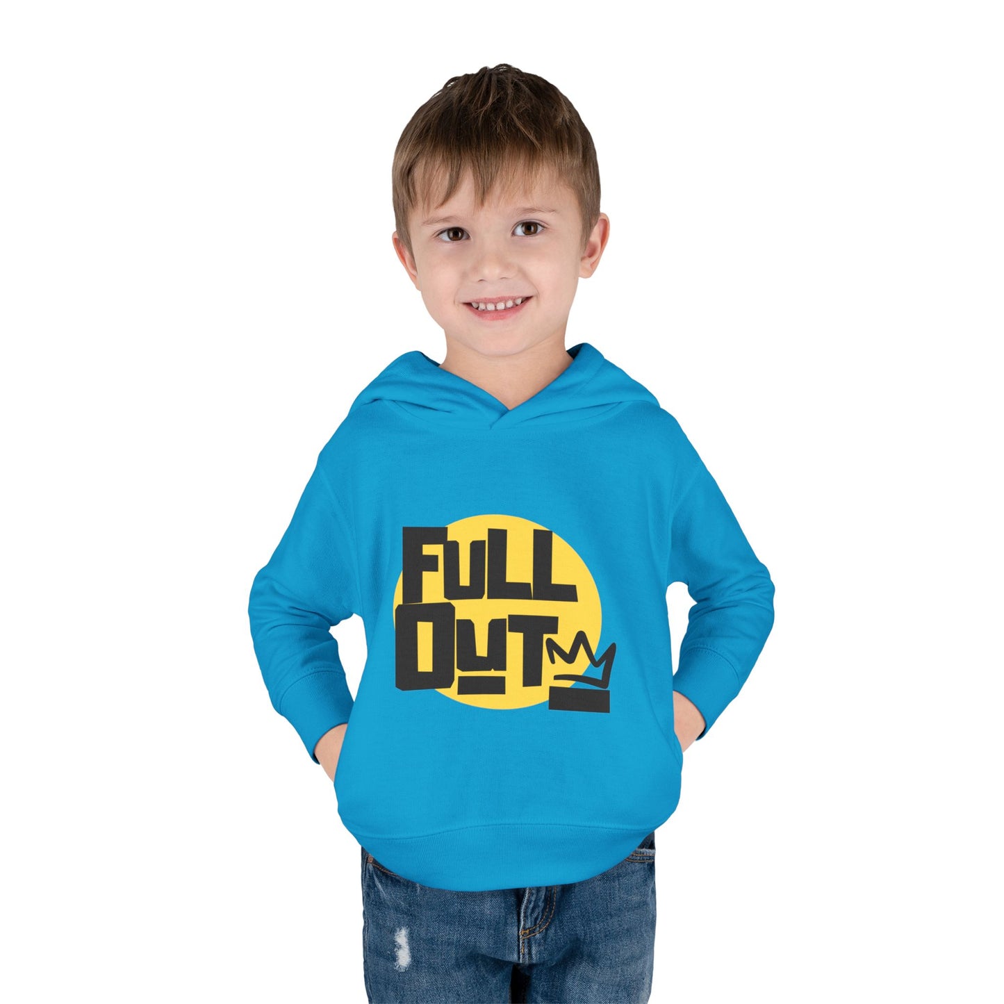 "Full Out" Toddler Pullover Hoodie – Bold Streetwear-Inspired Dance Graphic Fleece Sweatshirt for Kids