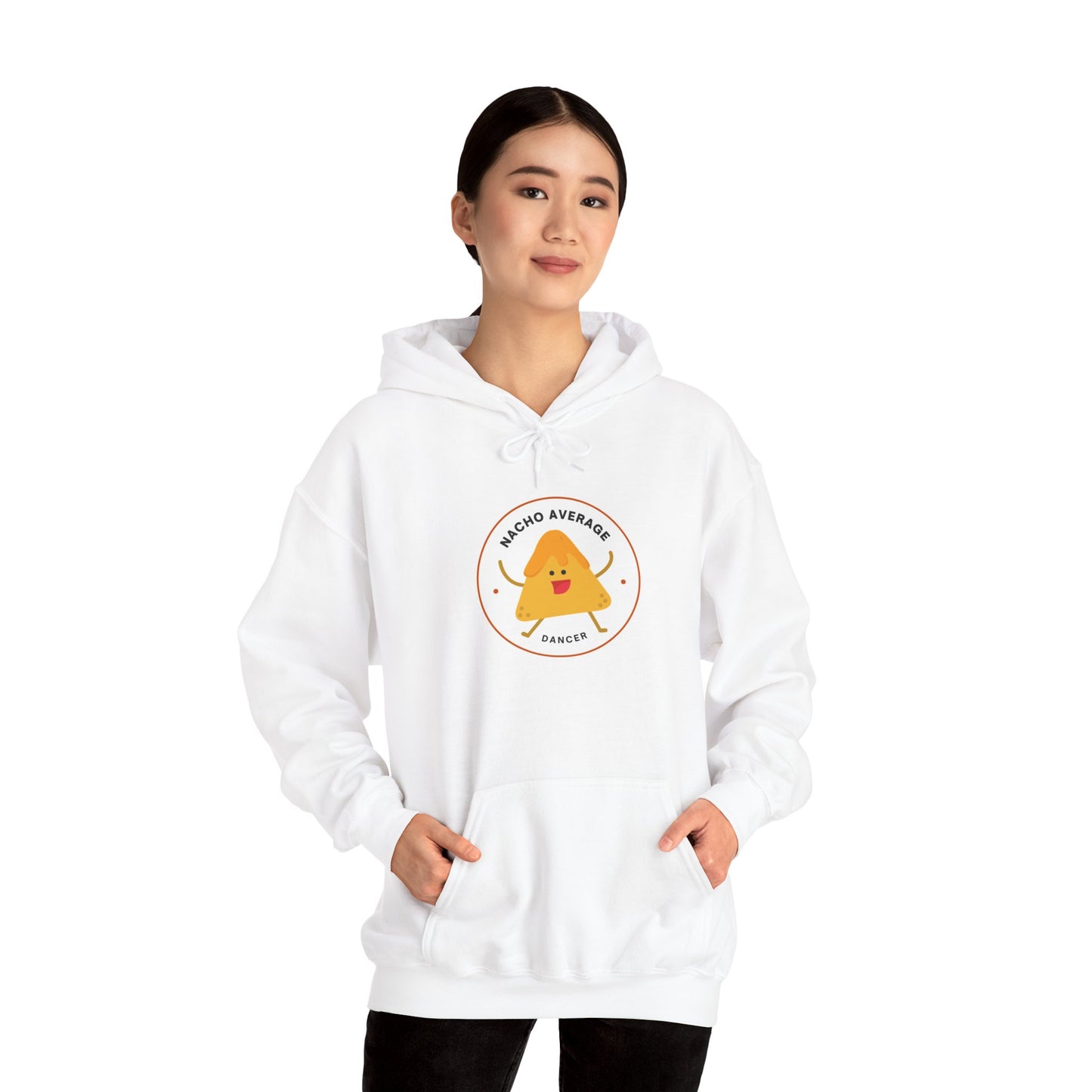 "Nacho Average Dancer" Unisex Hooded Sweatshirt – Funny Dance Pun Hoodie with Cute Nacho Graphic | Cozy Gift for Dancers & Food Lovers