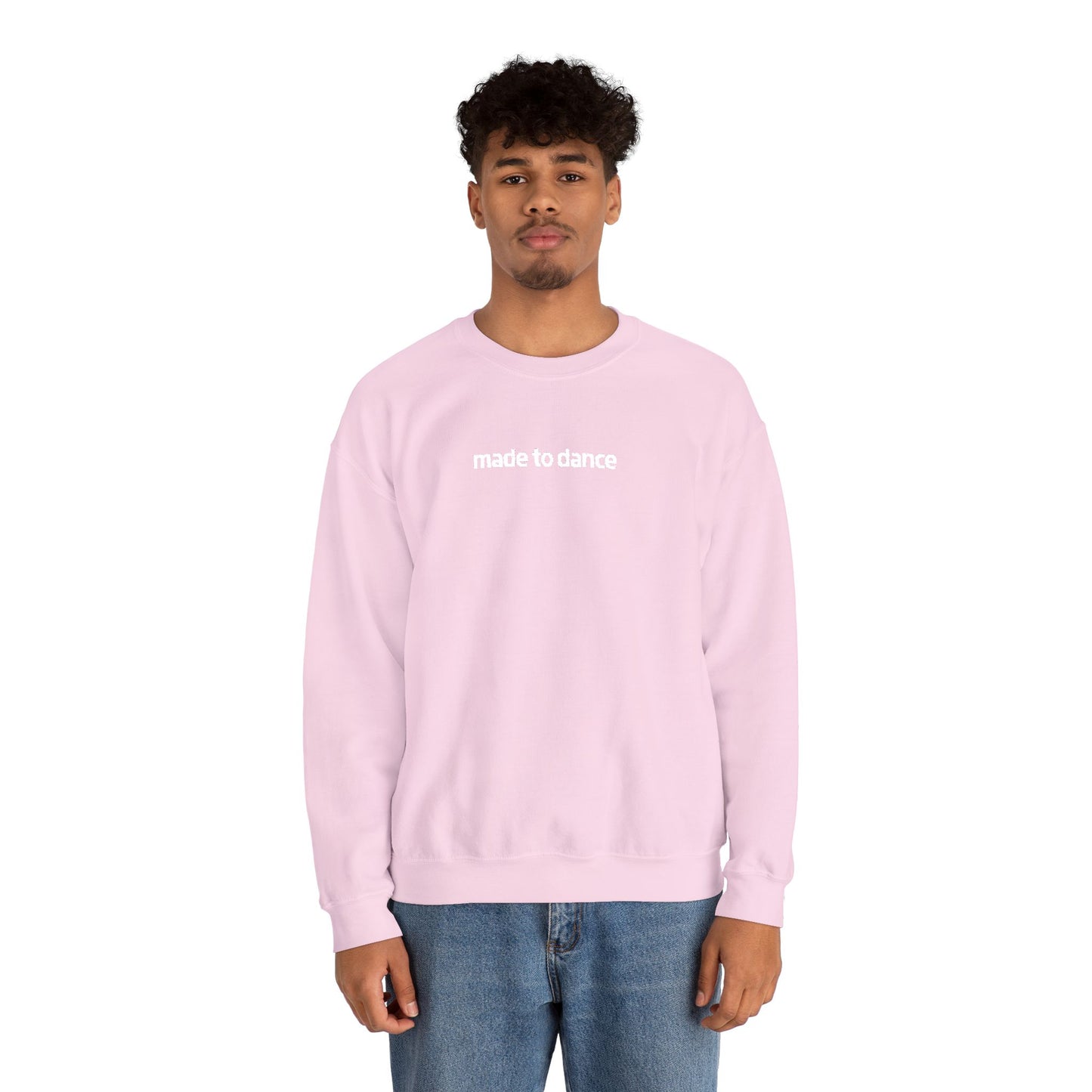 “Made to Dance" Unisex Heavy Blend™ Crewneck Sweatshirt – Embroidered Dance-Inspired Pullover for Adults & Kids