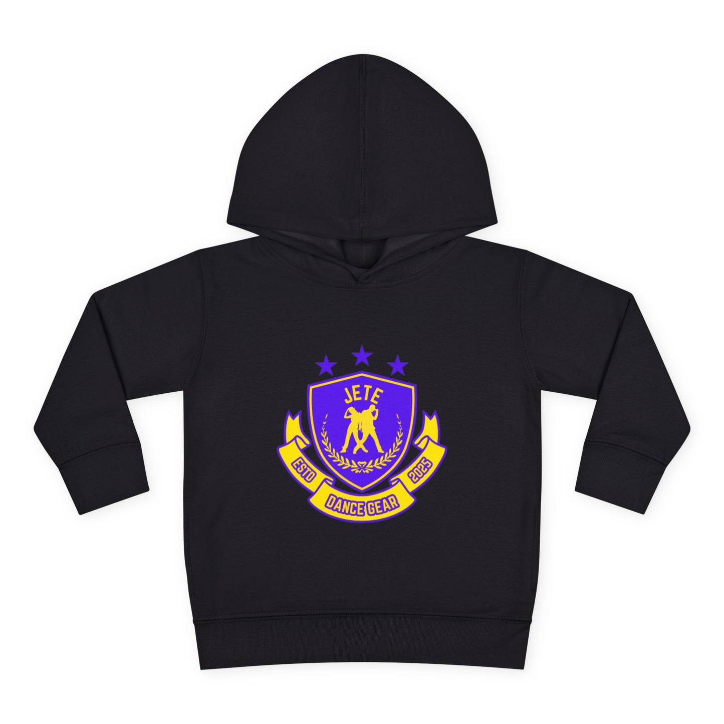 "Jeté Dance Gear" Toddler Pullover Fleece Hoodie – Collegiate-Inspired Dancer Graphic Sweatshirt for Kids