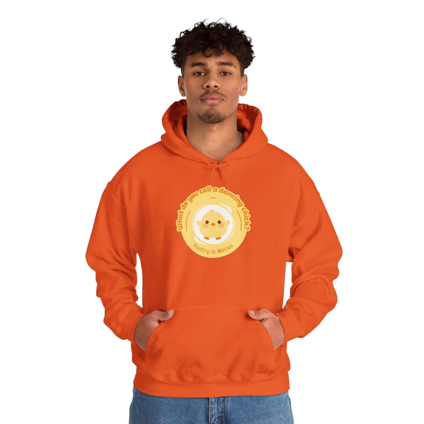 "What do you call a dancing chick? Poultry in Motion" Unisex Dance Hoodie – Funny Dancing Chick Graphic Sweatshirt for Dancers