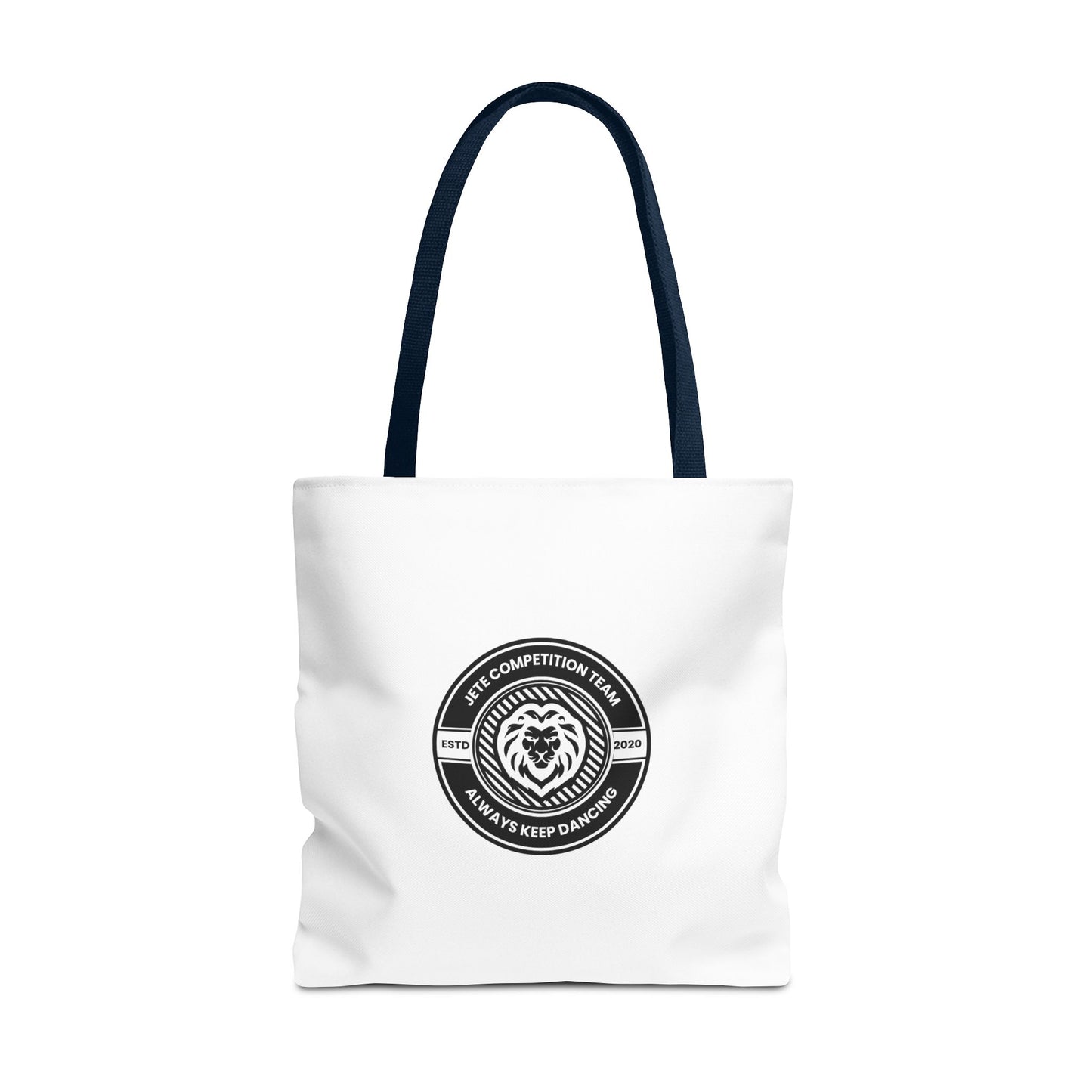 "Jeté Competition Team, Always Keep Dancing" Canvas Tote Bag – Collegiate Dance Team Logo | Reusable Dance Bag for Dancers, Rehearsals & Competitions